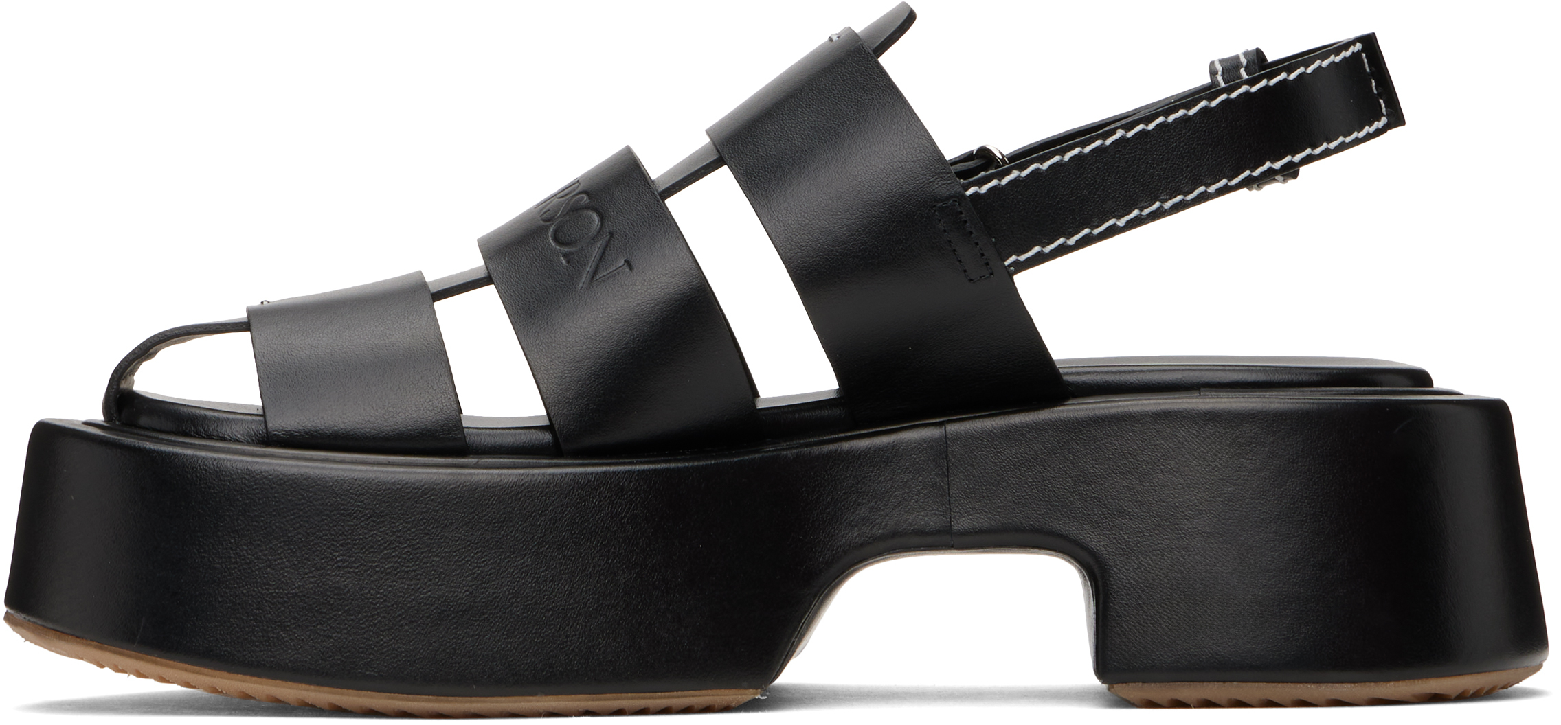 Jw Anderson Stripe Platform Sandal W In 999 Black