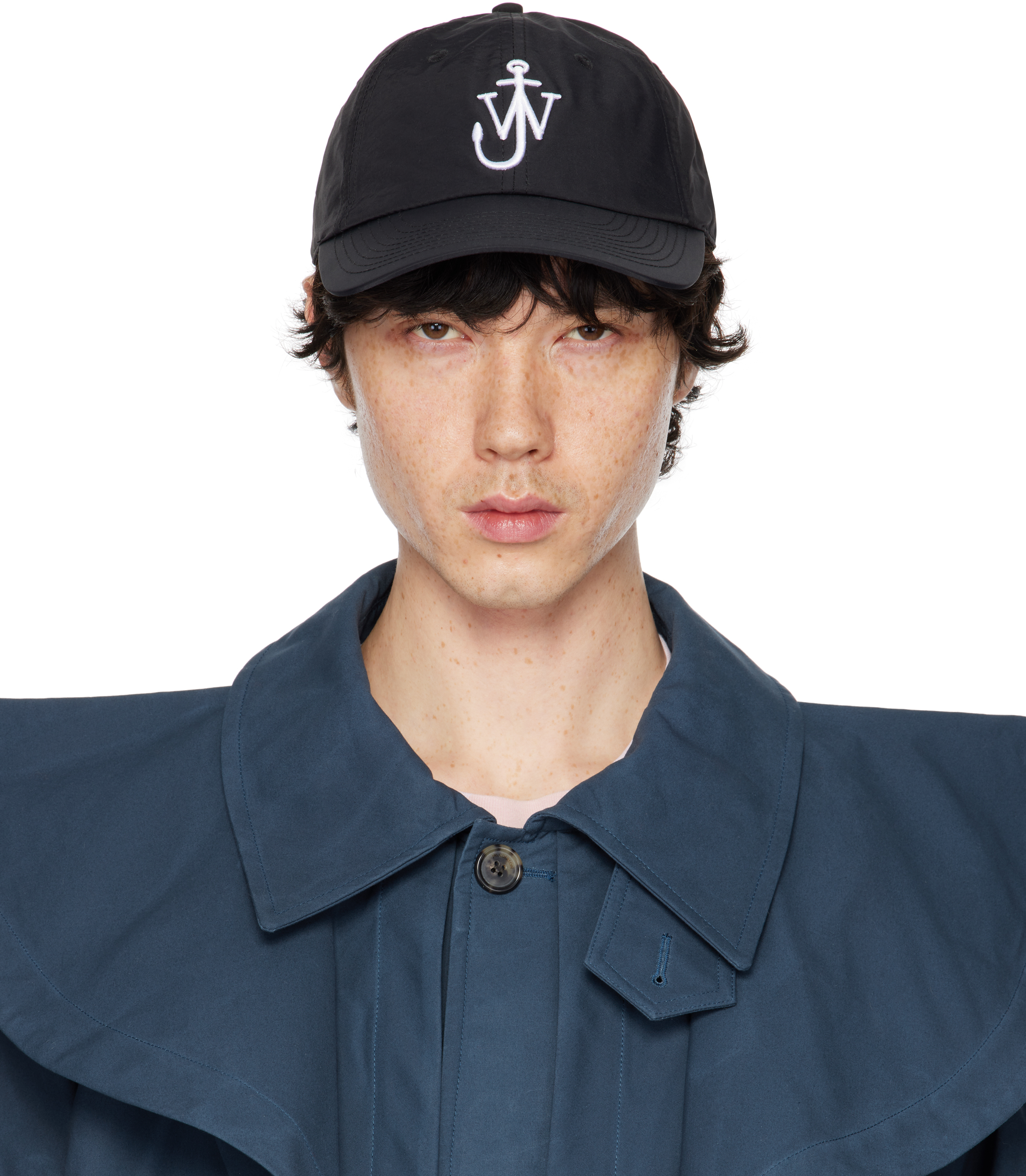 Jw Anderson Black Anchor Logo Baseball Cap In 999