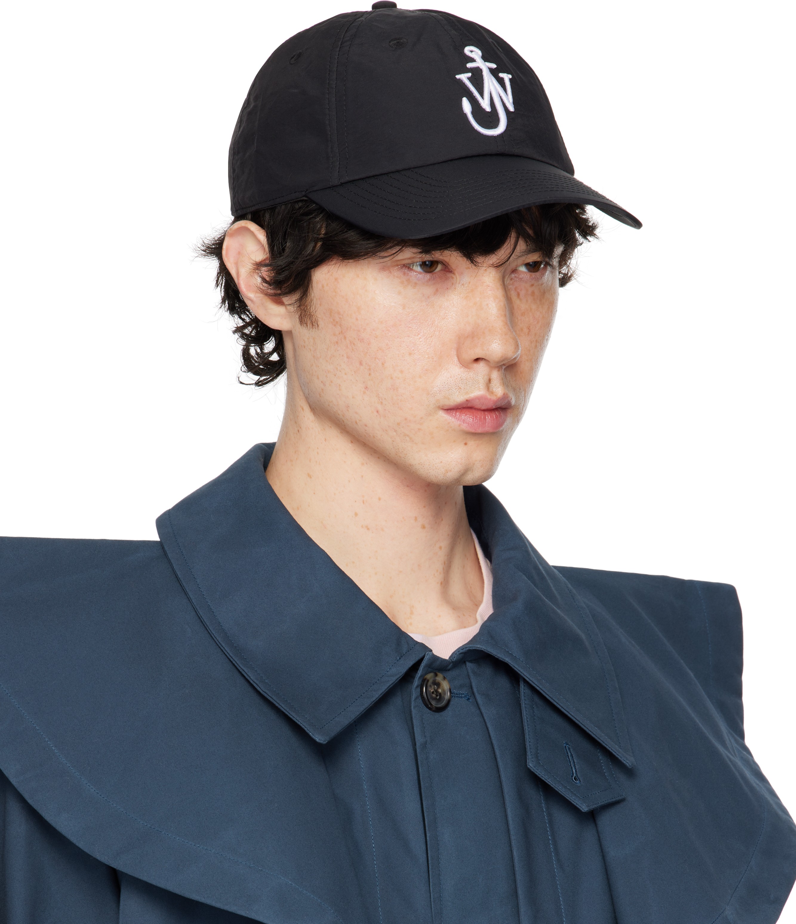 JW ANDERSON BLACK ANCHOR LOGO BASEBALL CAP 