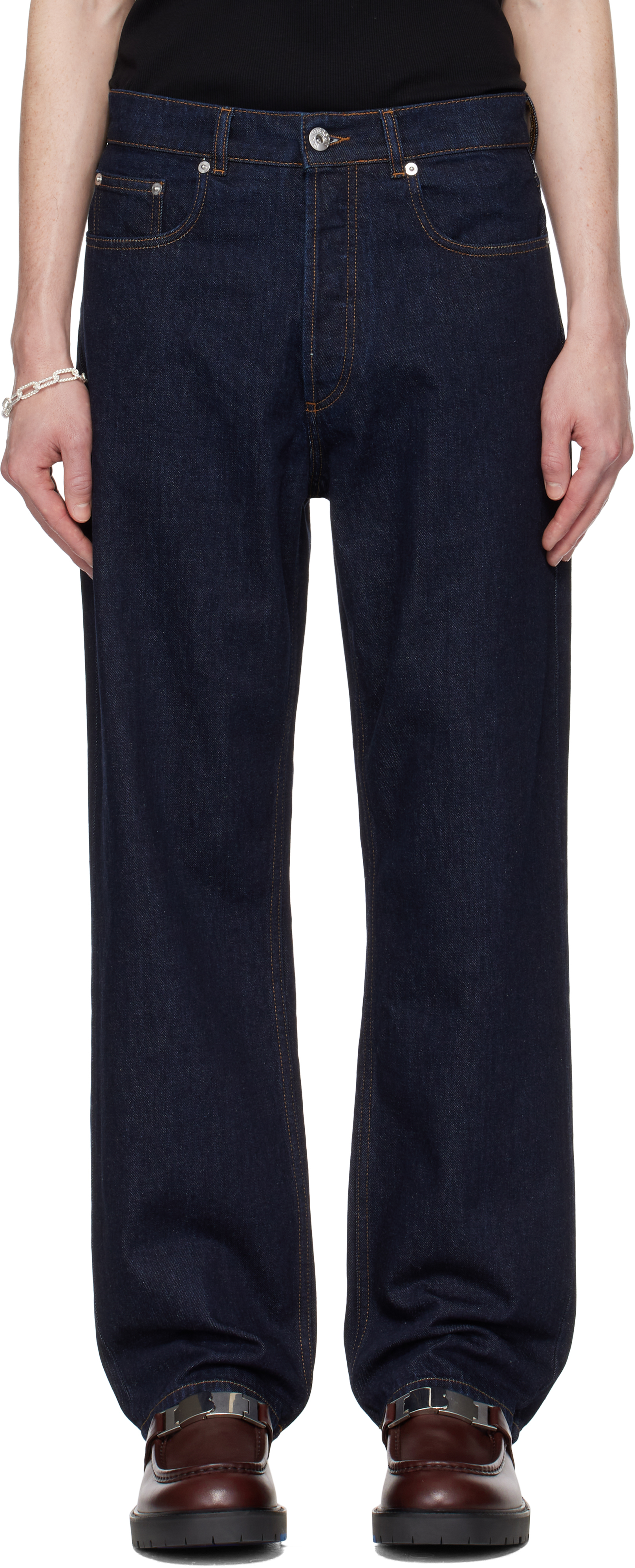 Indigo Straight Leg Denim Jeans