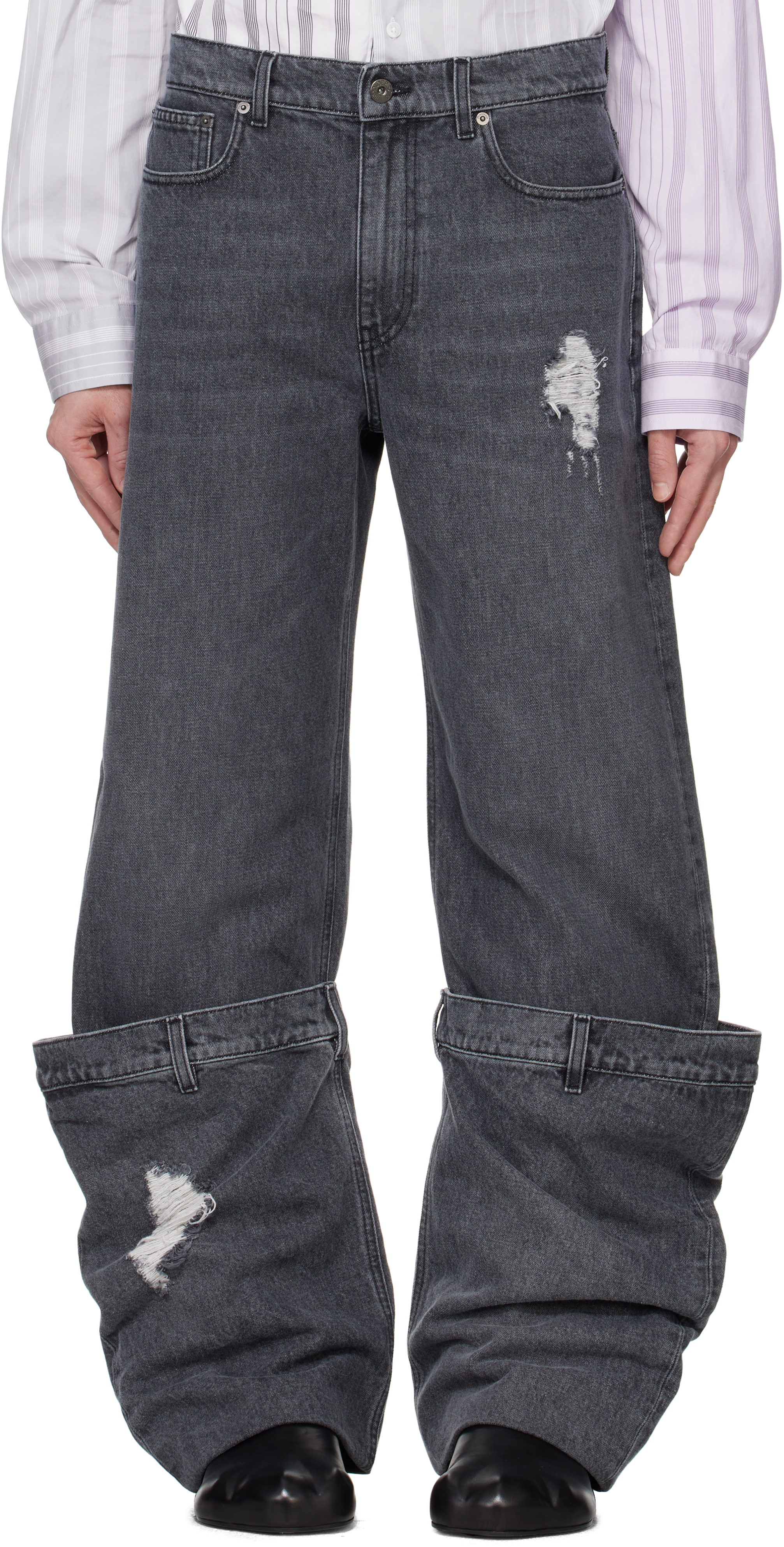 SSENSE Exclusive Gray Bucket Jeans