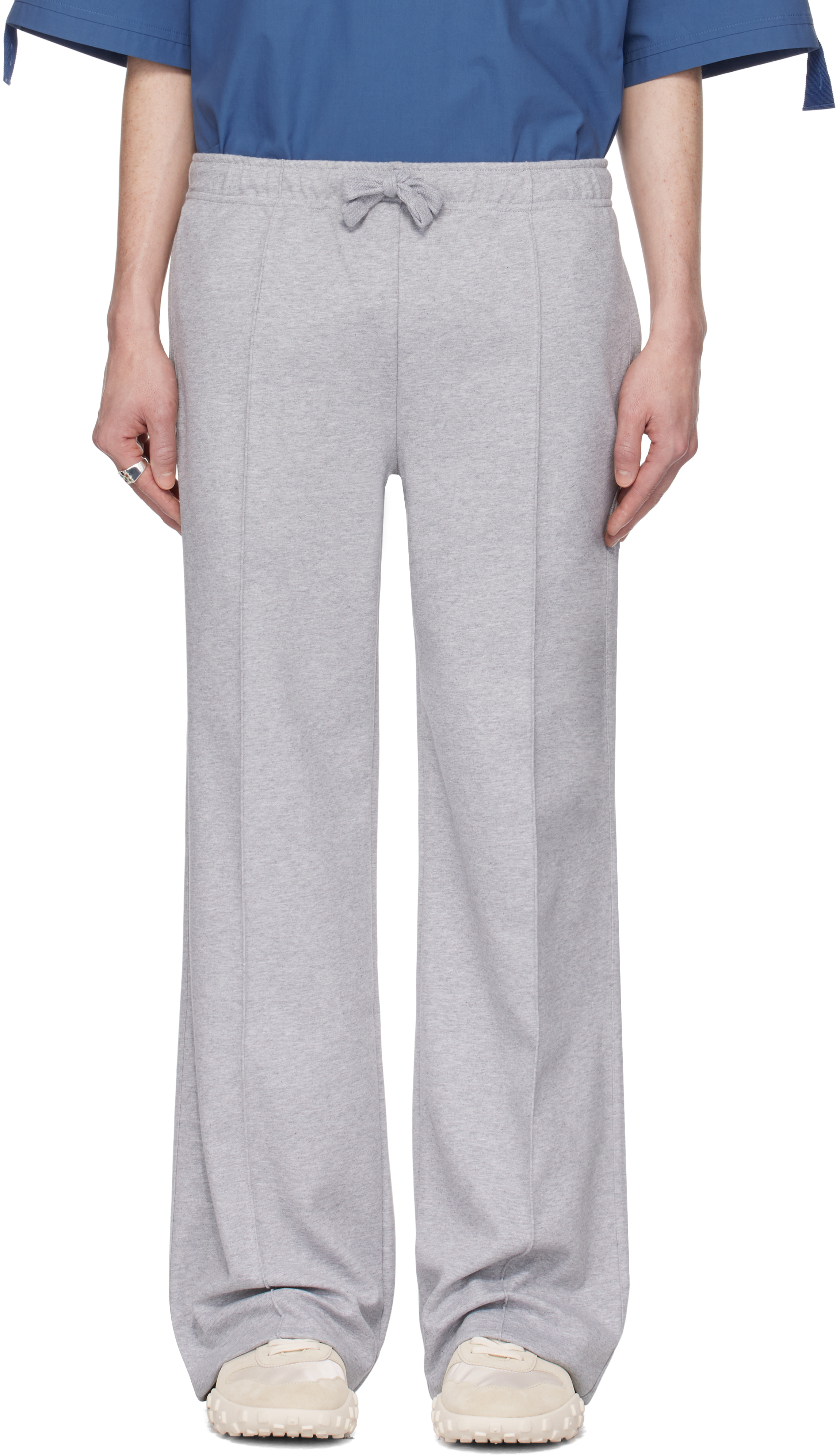 Gray Pintuck Sweatpants