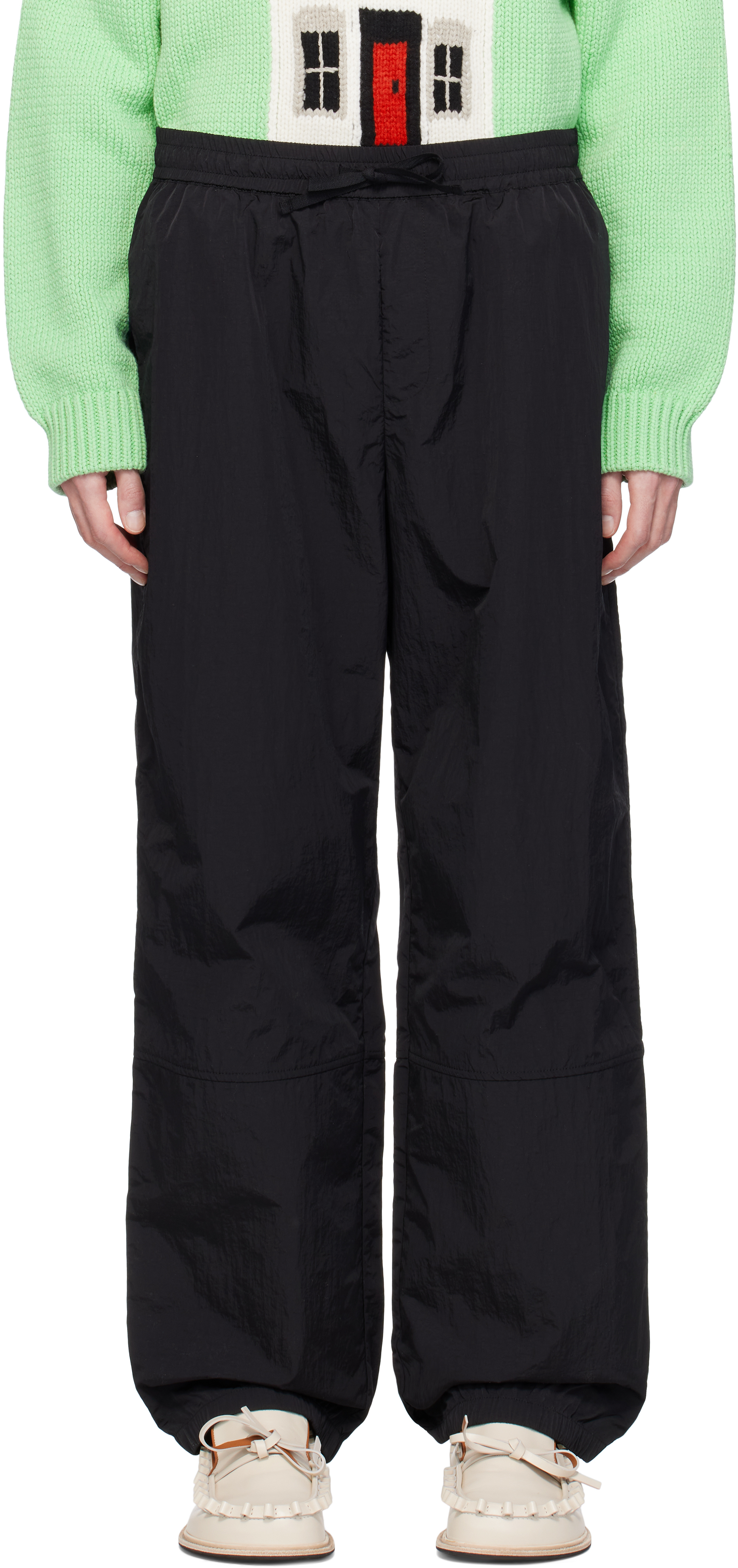 Black Panelled Track Pants