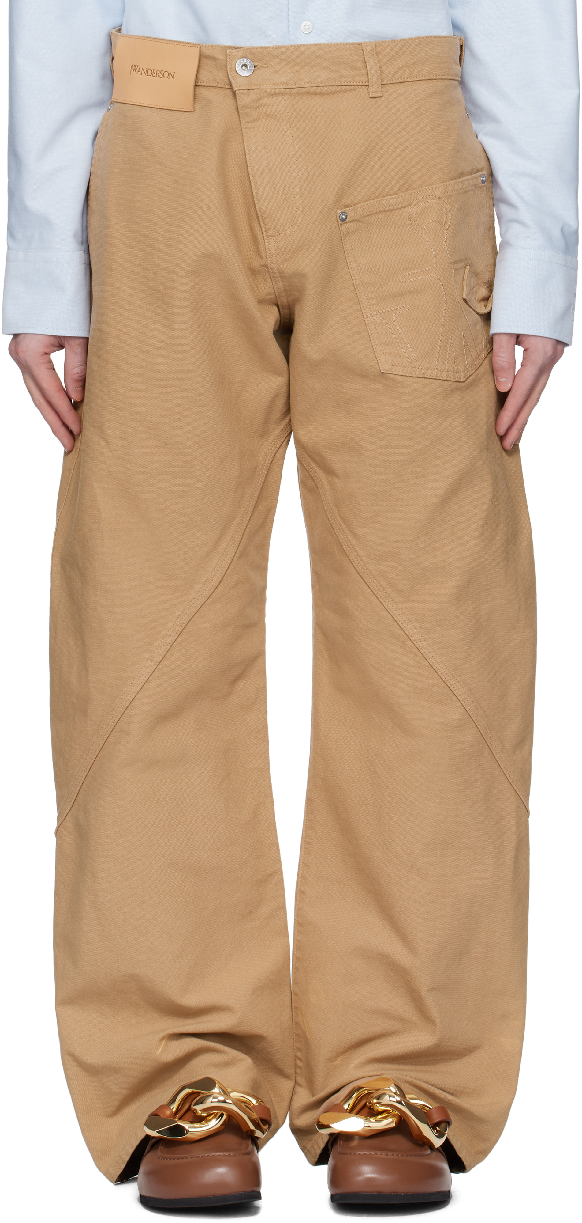 Brown Twisted Workwear Trousers