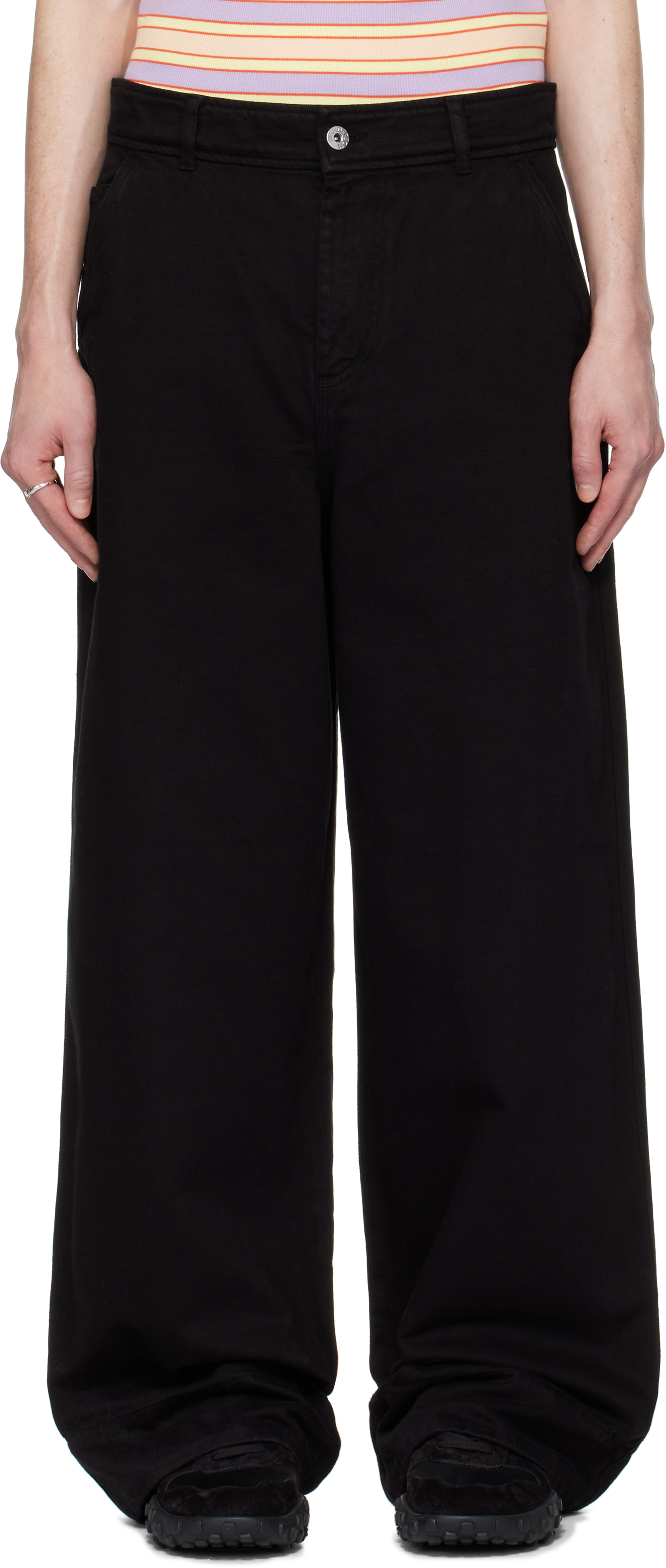 Black High-Waist Wide Leg Trousers