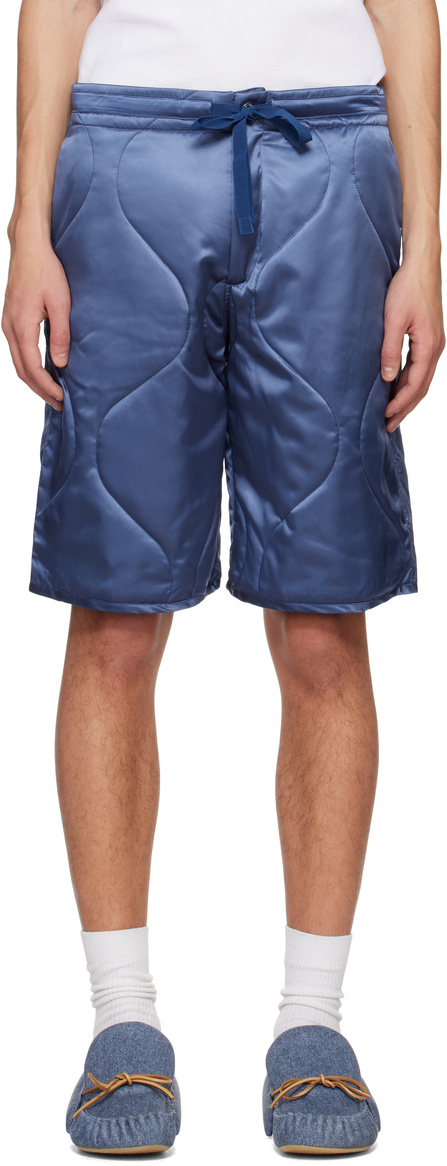 Navy Quilted Shorts