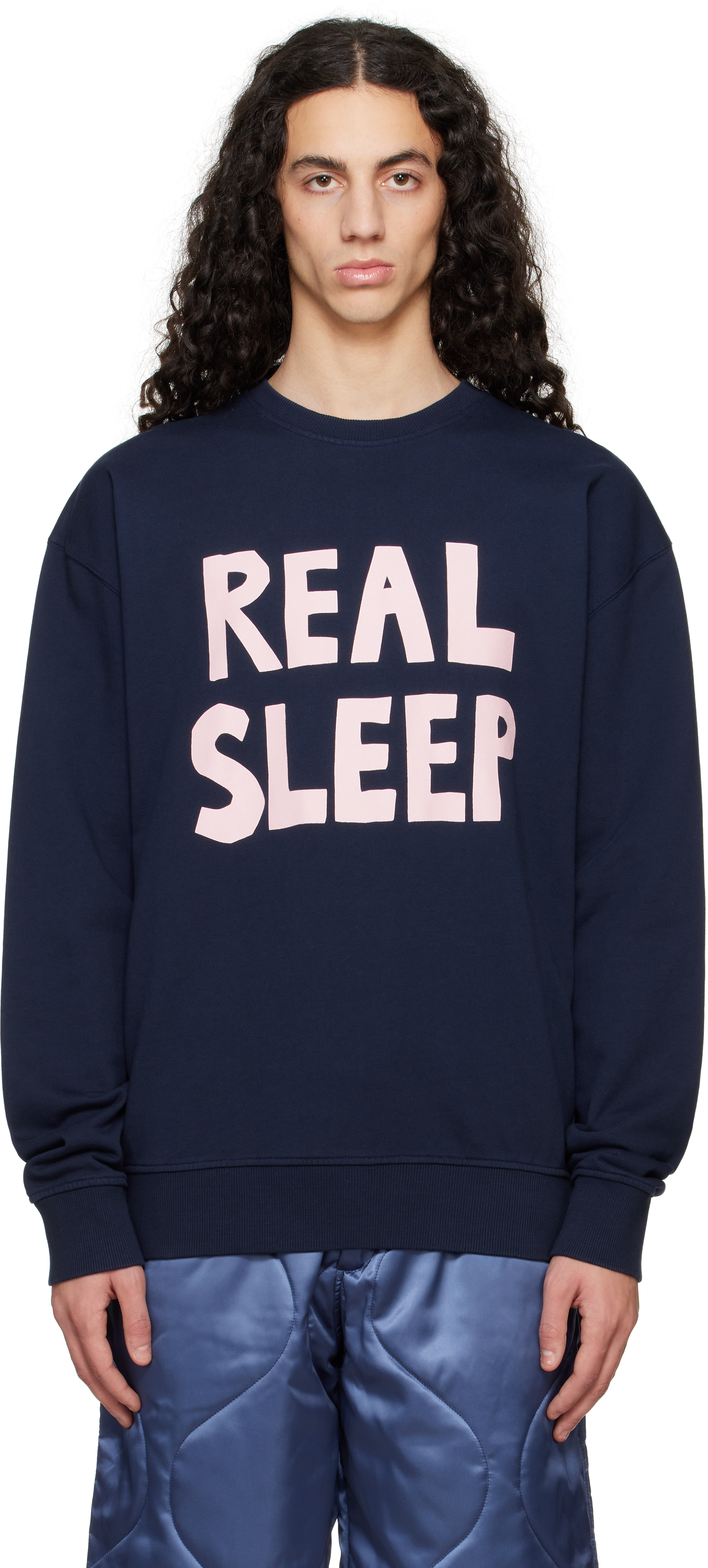 Navy 
Real Sleep
 Printed Sweatshirt