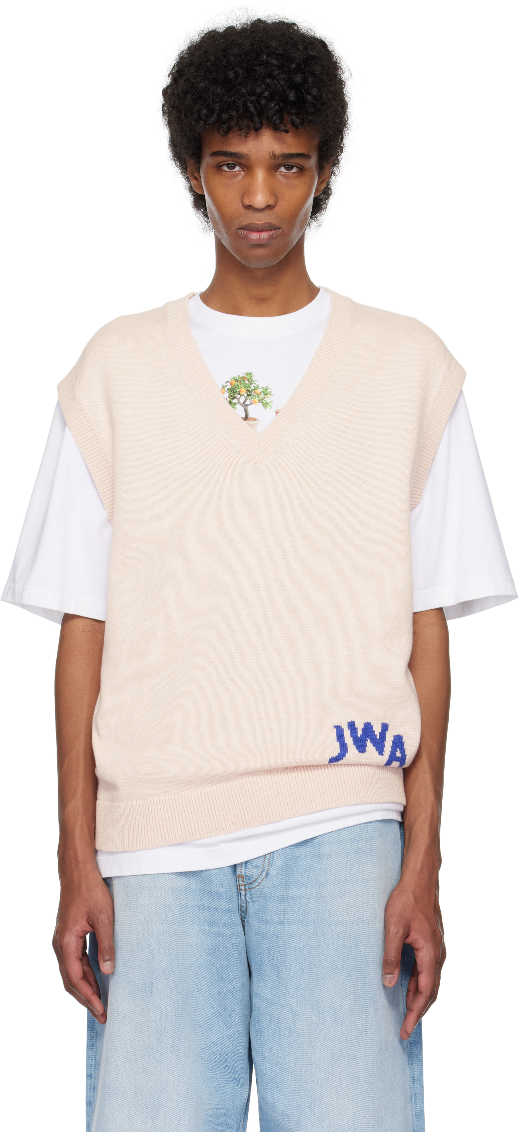 Jw anderson ニットベスト JW Anderson JWA バイカラー ニットベスト | グリーン | FARFETCH JP