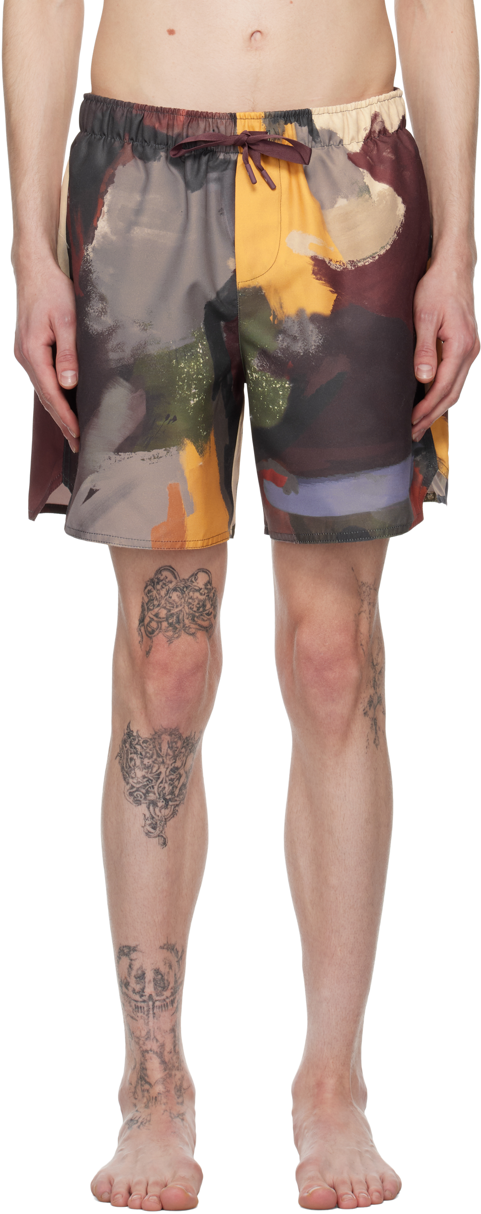 Multicolor Abstract
 Printed Swim Shorts