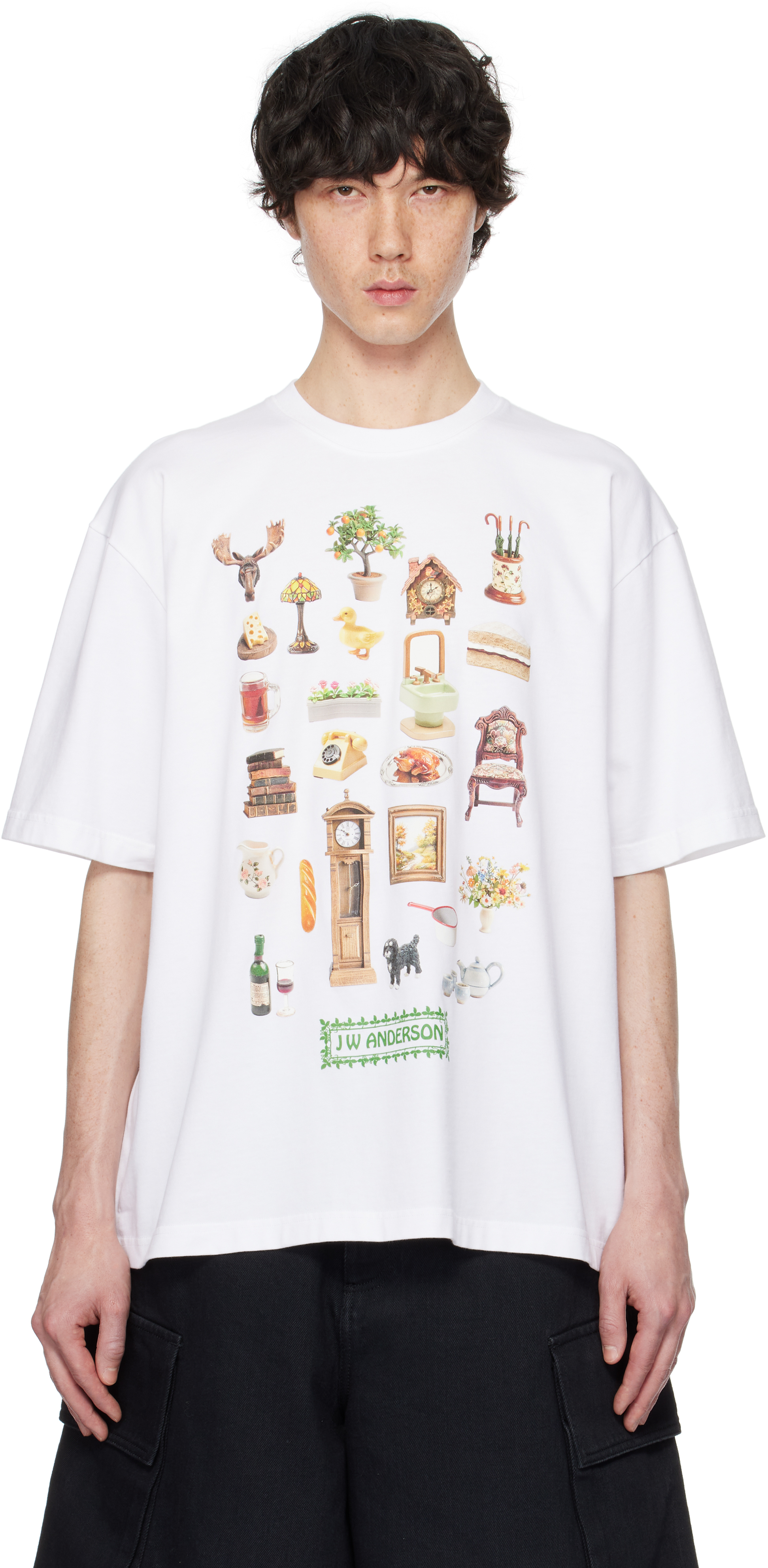 White Diorama Printed T-shirt