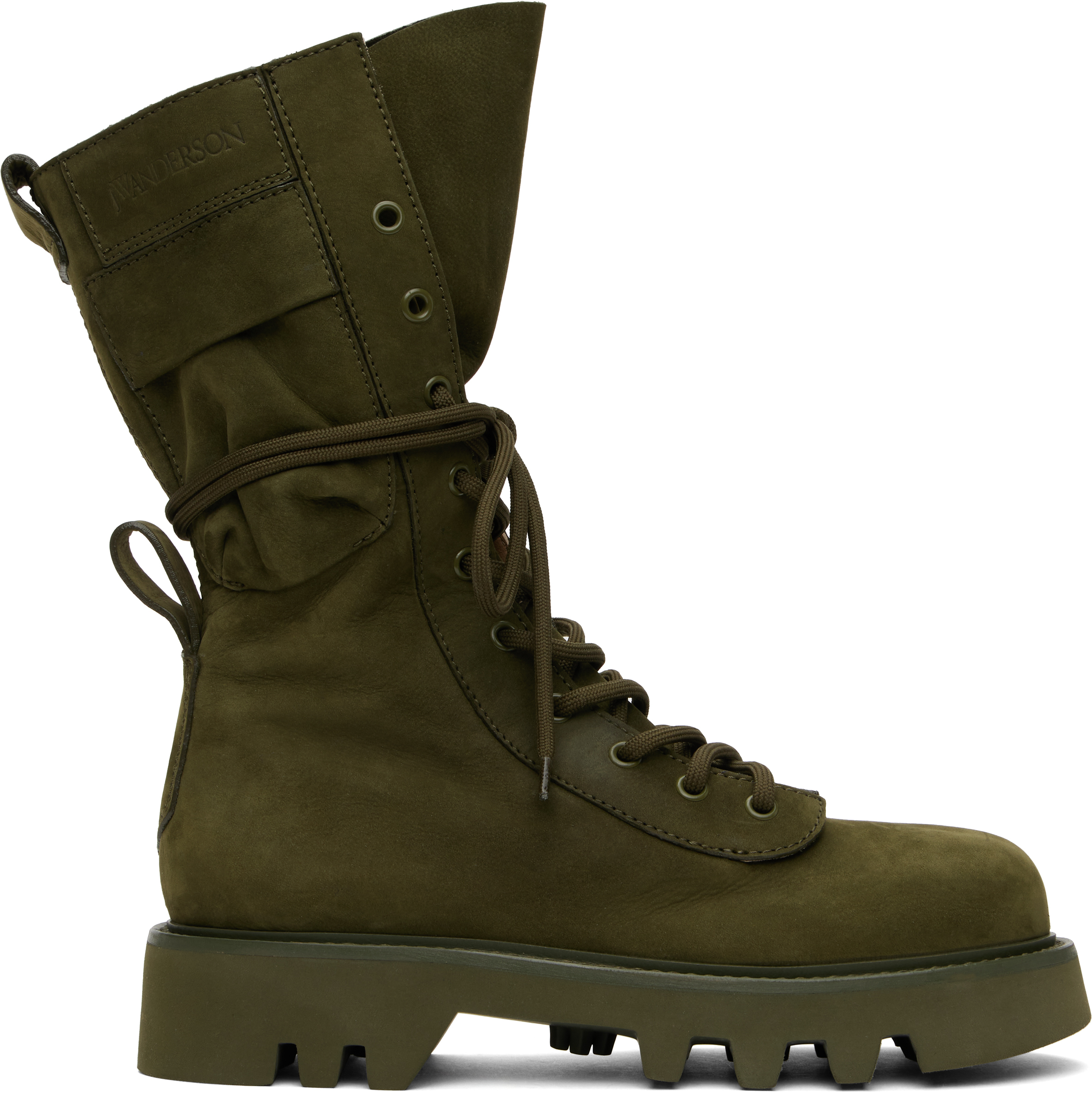 Khaki Combat Leather Boots