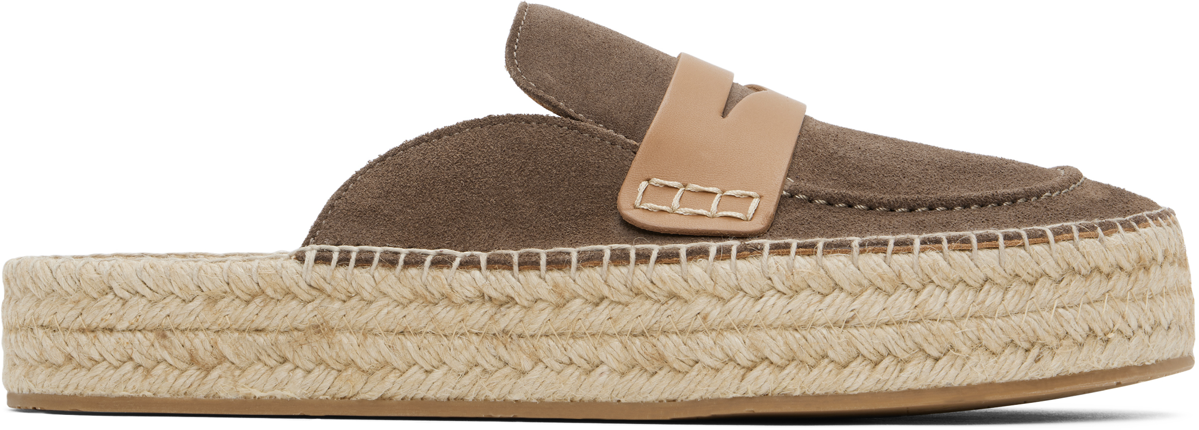 Taupe Espadrille Loafer Mules by JW Anderson on Sale