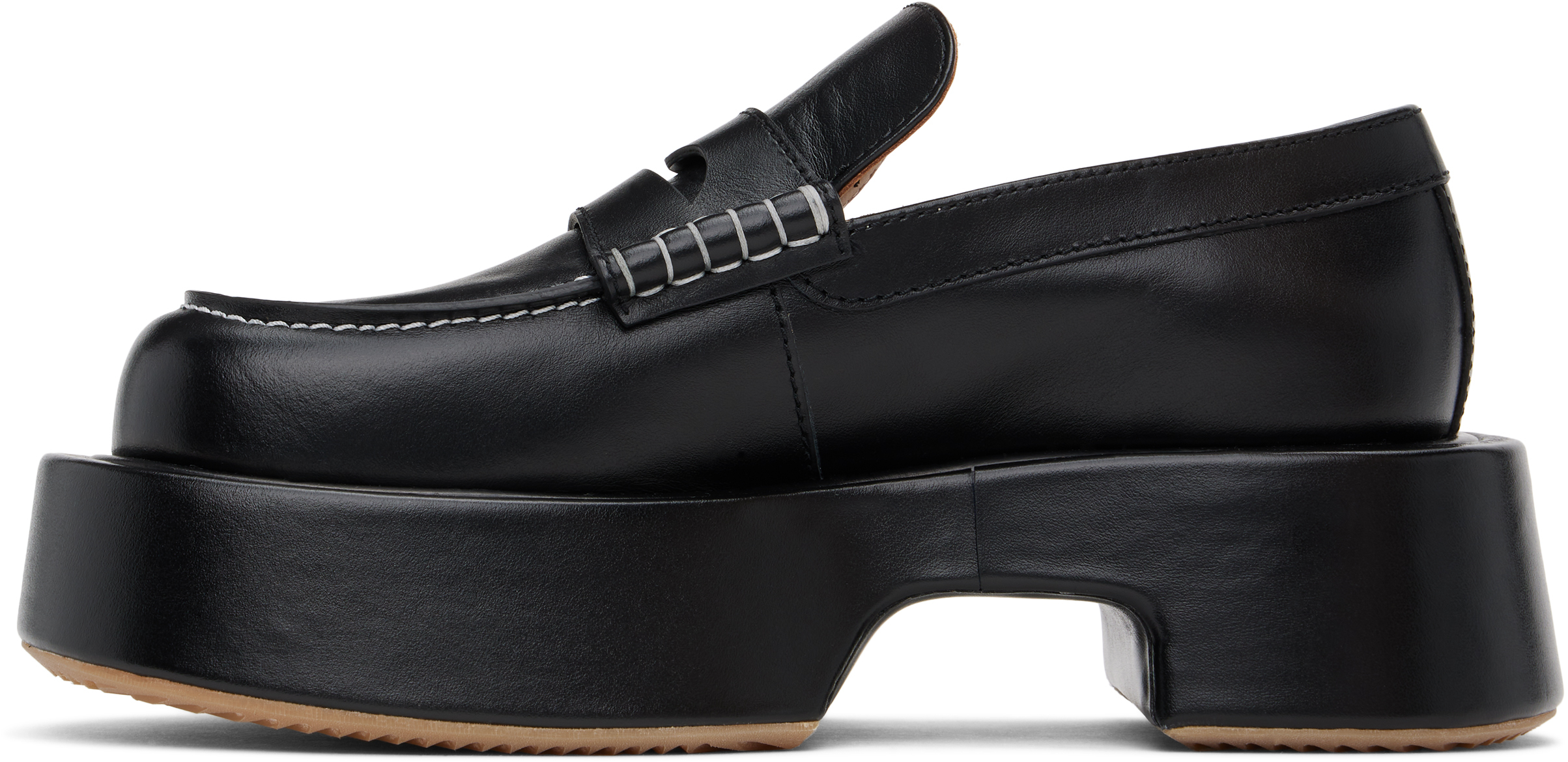 Jw Anderson Leather Platform Moccasins In 999