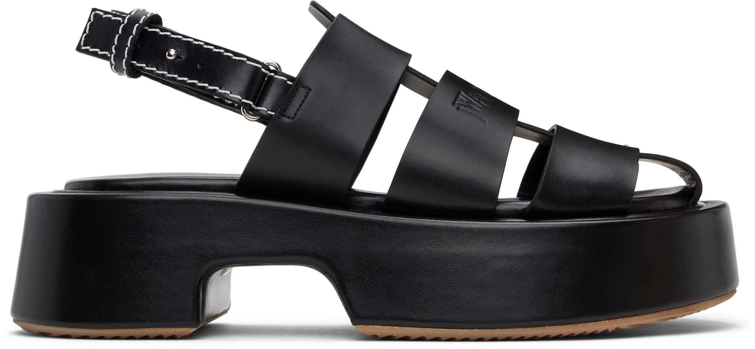 Black Stripe Platform Sandals