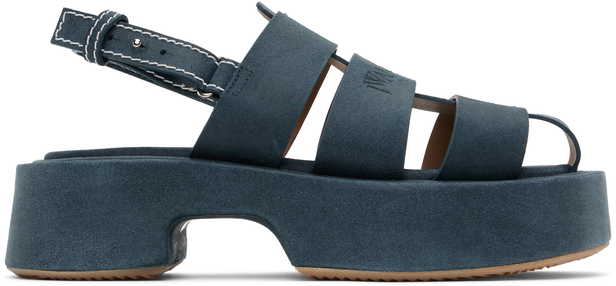 Navy Suede Platform Fisherman Sandals