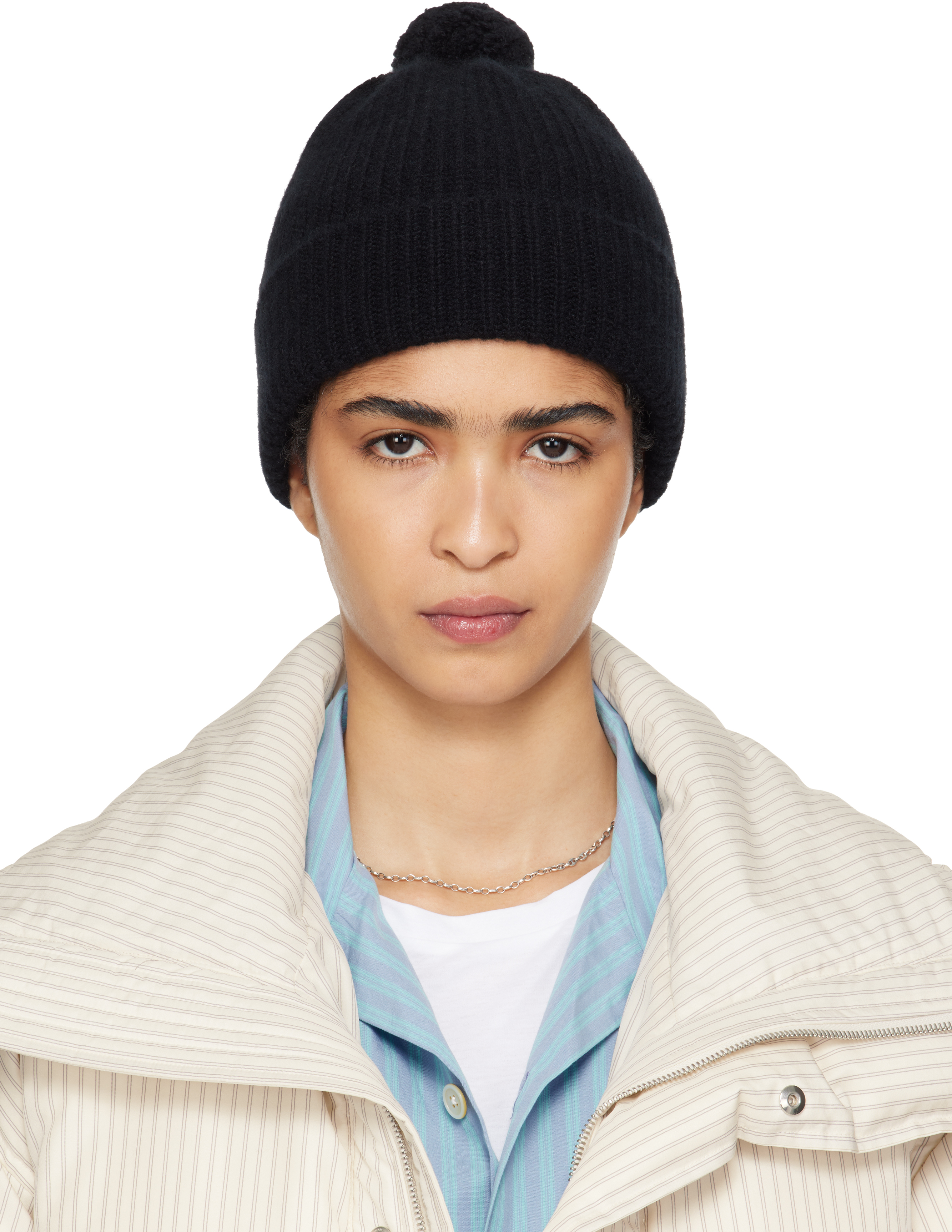 Shop Tekla Ssense Exclusive Black Auralee Edition Night Knit Beanie In Top Black