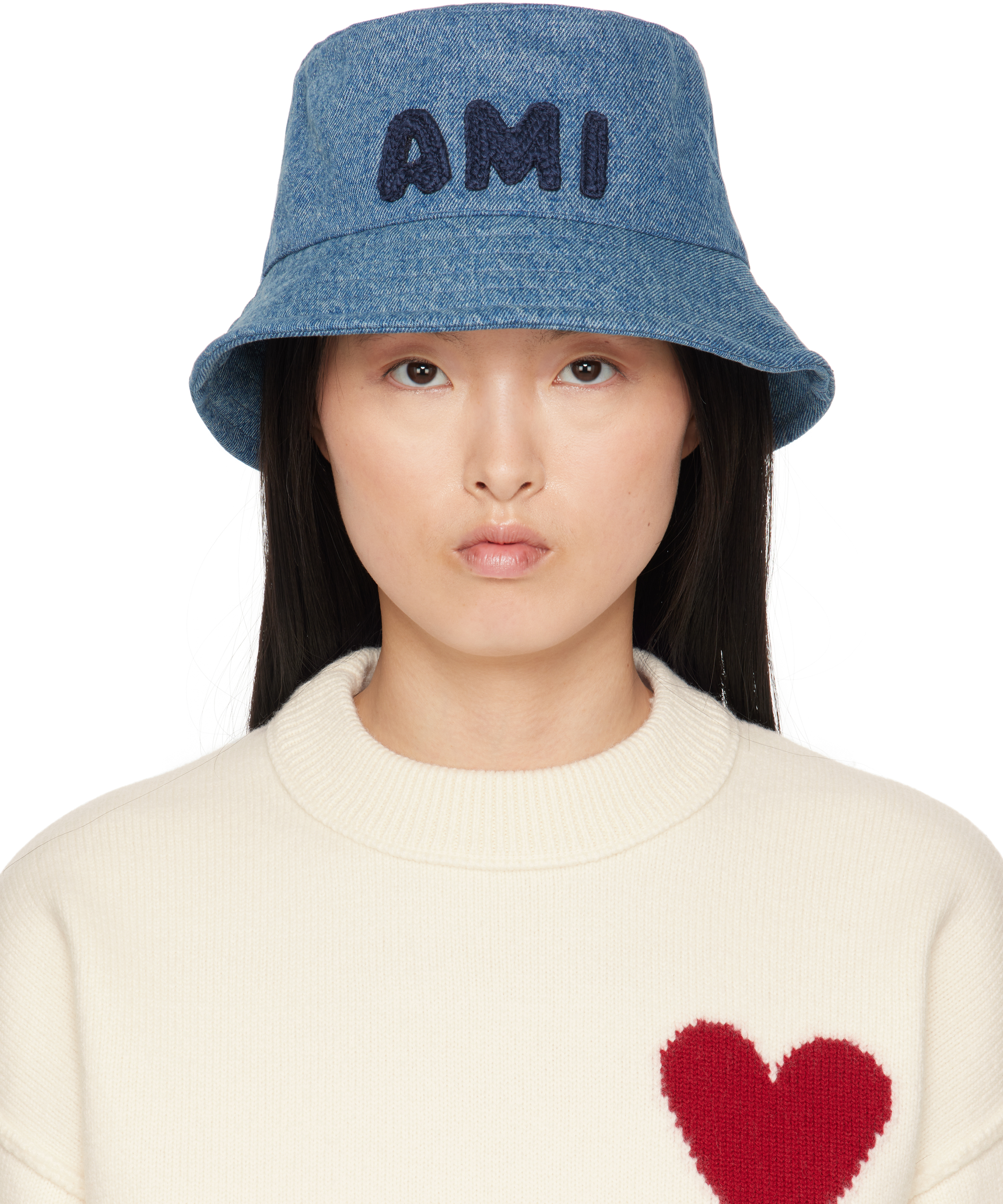 AMI Paris★ブルー Ami Paris Patch コットン バケットハット USED BLUE Ami Paris Patch Bucket Hat | AMI PARIS