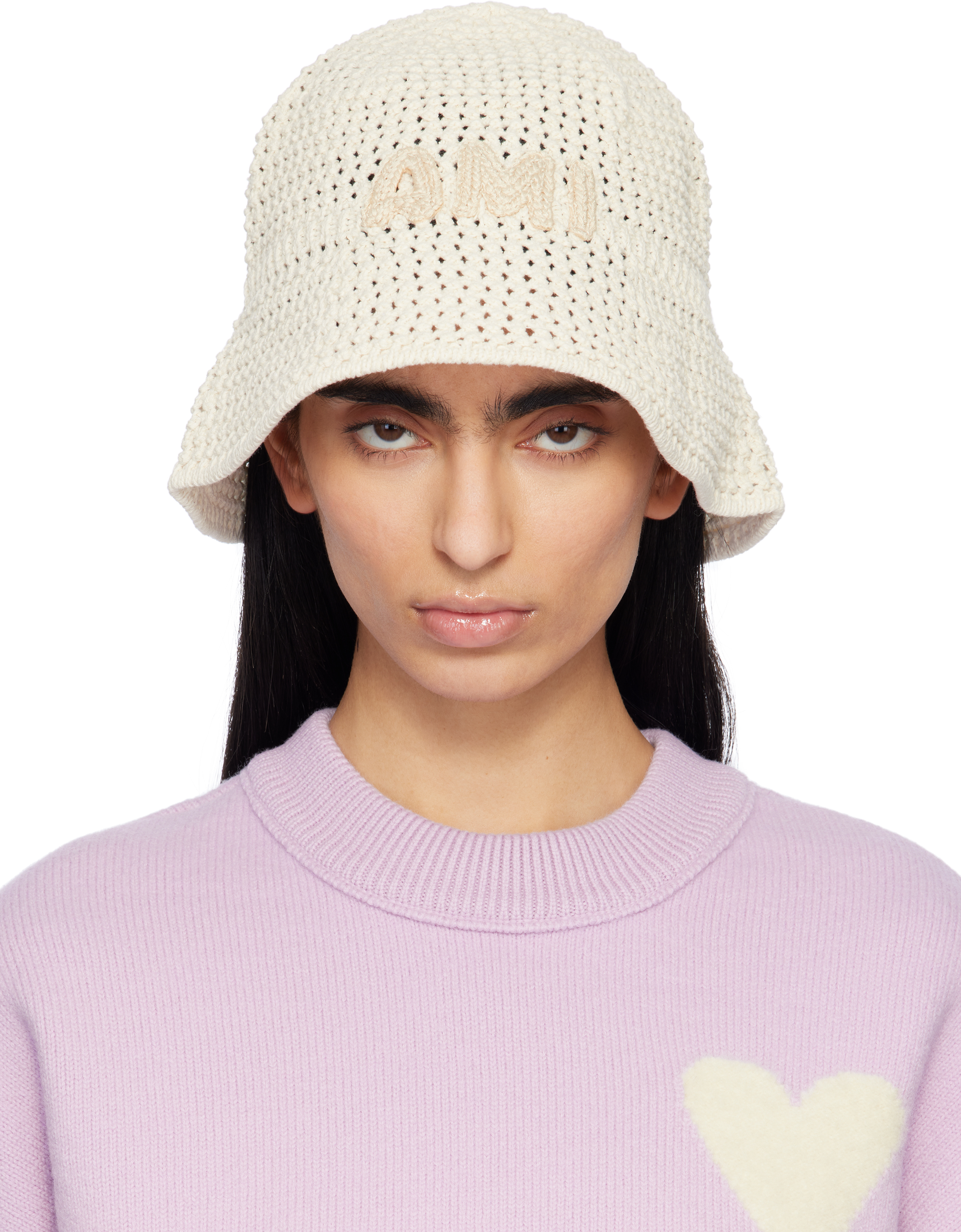 Off-White Knit 'AMI' Patch Bucket Hat