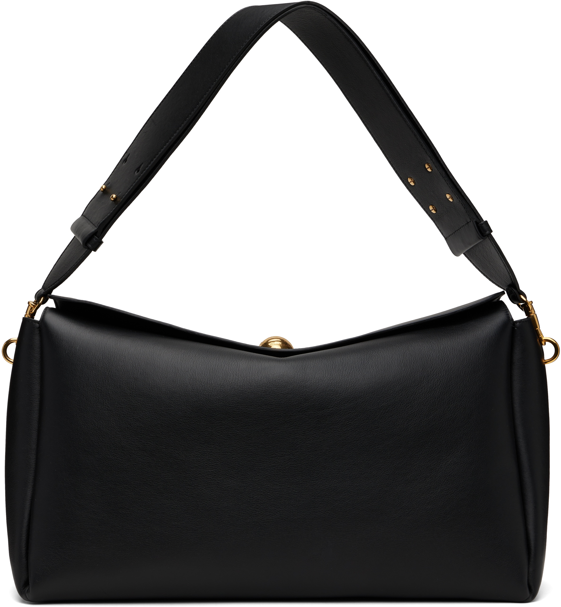 Black Leather Large Carrousel Bag