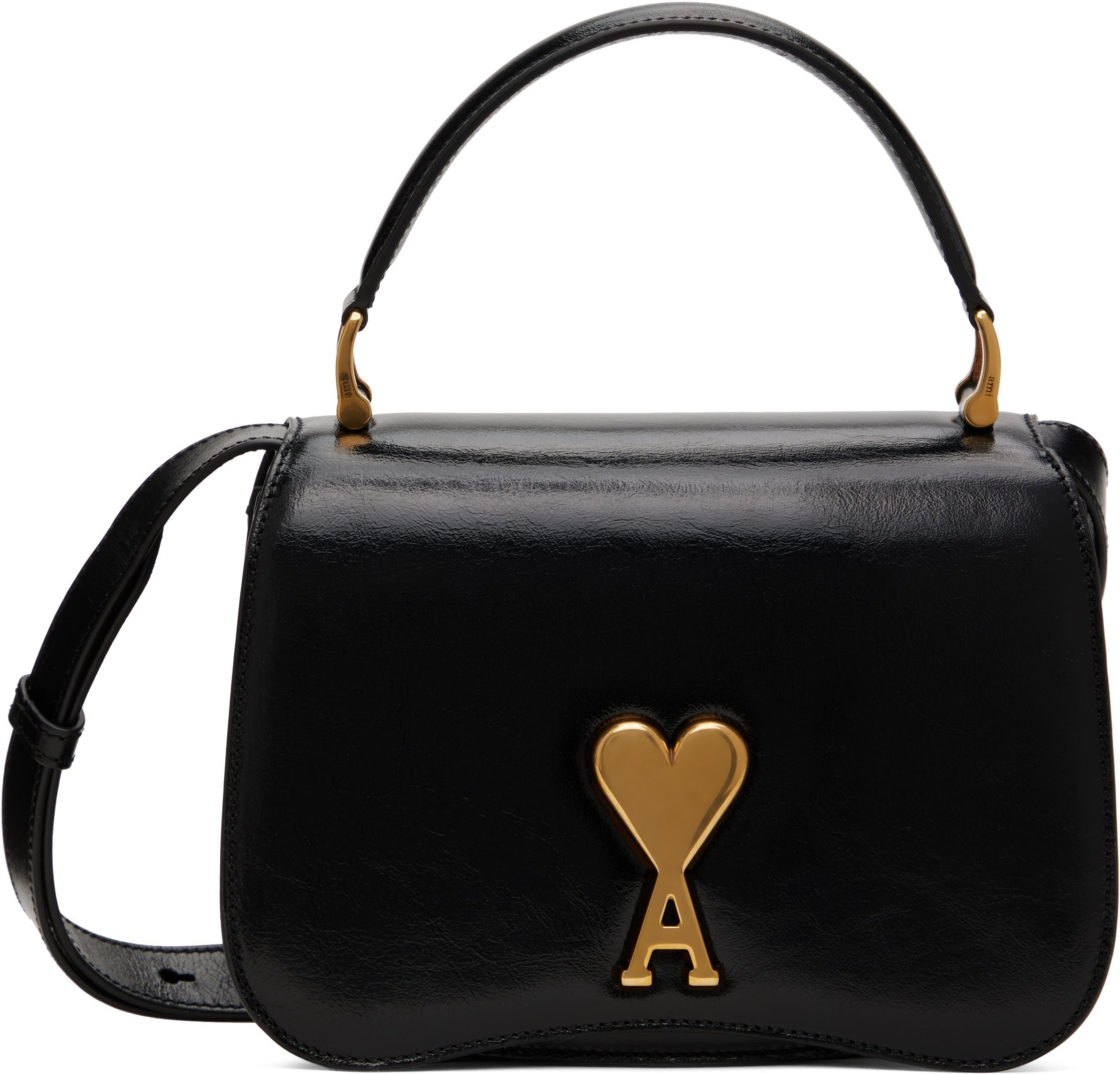 Black Leather Top Handle Paris Paris Bag