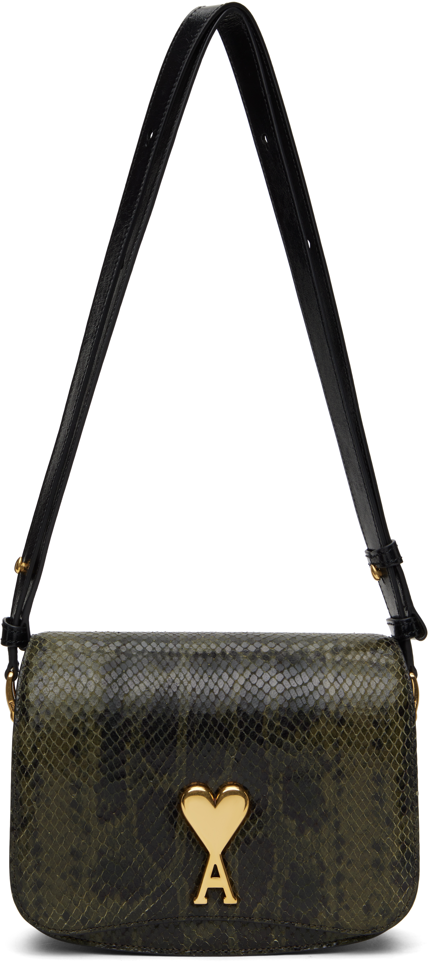 【Ami Paris】Paris Paris レザーバッグ（グリーン） Green Leather Shoulder Bag Paris Paris | AMI PARIS