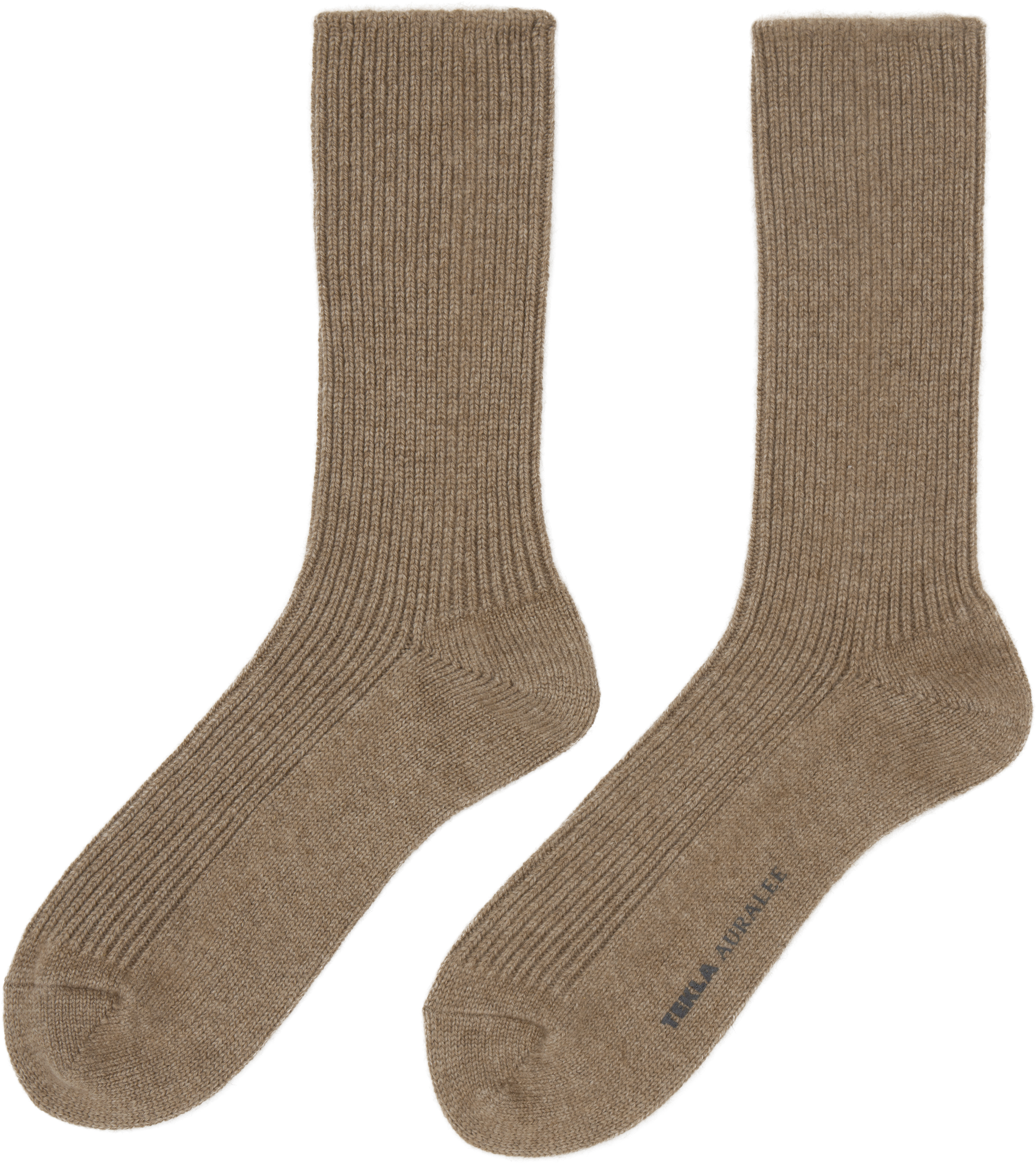 Tekla Ssense Exclusive Brown Auralee Edition Baby Cashmere Night Socks In Natural Brown