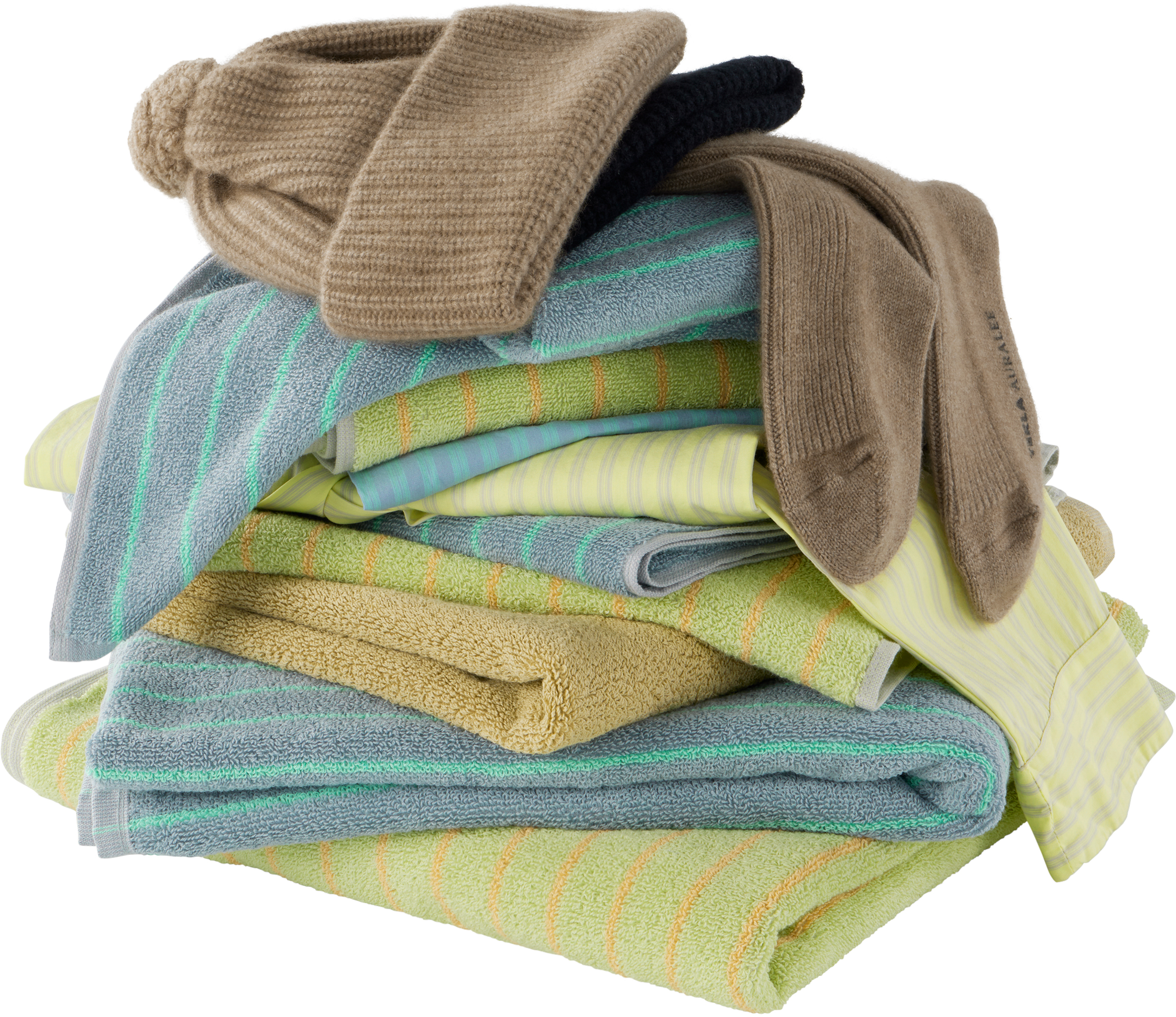 Tekla Ssense Exclusive Brown Auralee Edition Baby Cashmere Night Socks In Natural Brown