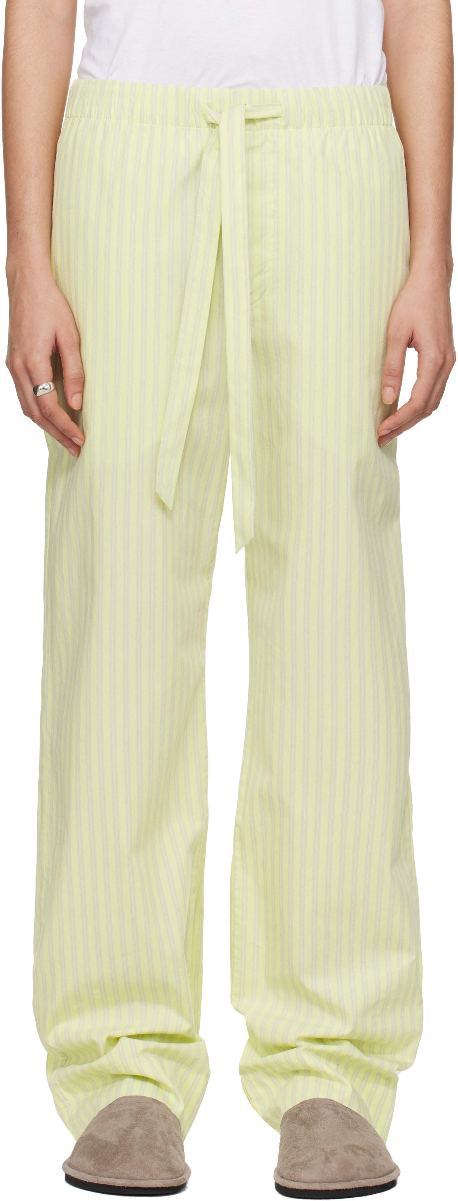 SSENSE Exclusive Green AURALEE Edition Cotton Poplin Pyjama Pants