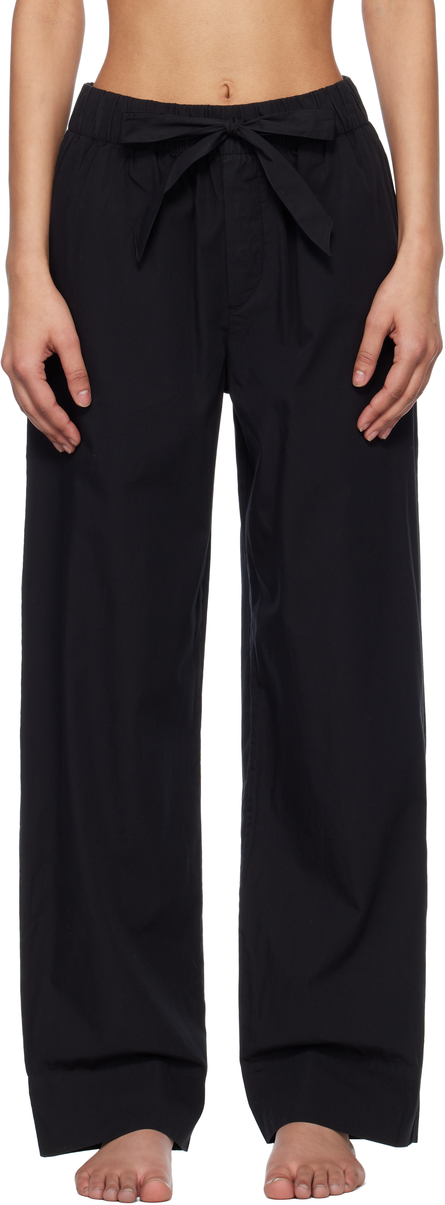 Black Poplin Pyjama Pants