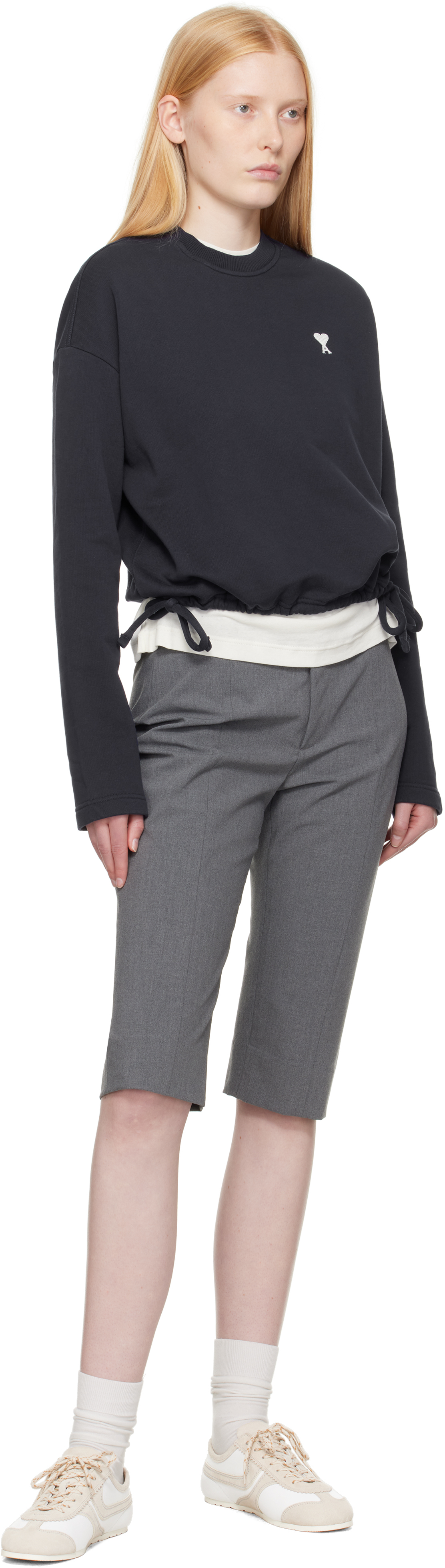 Ami Alexandre Mattiussi Navy Cotton Ami De Coeur Sweatshirt