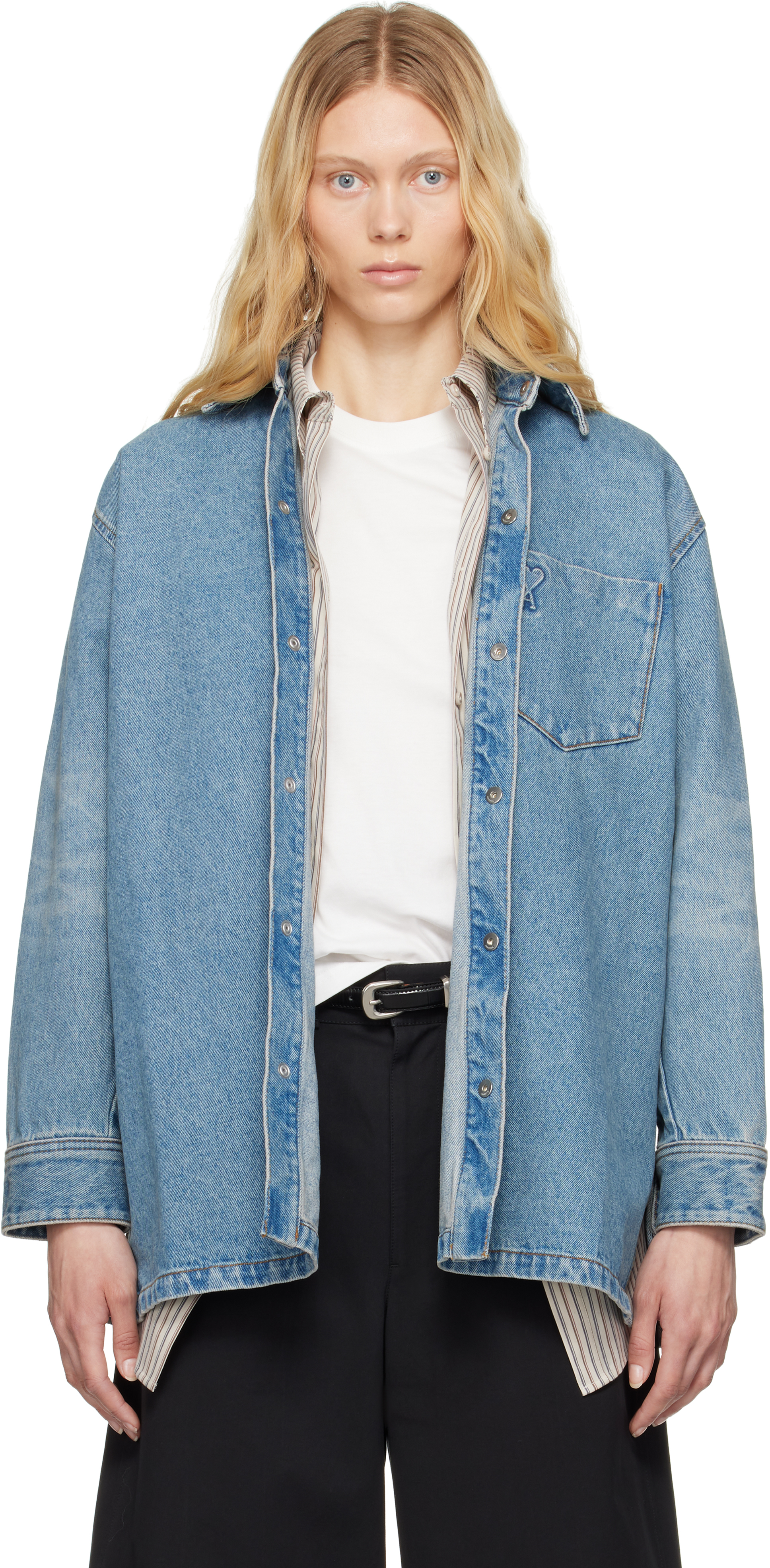 Blue Cotton Ami de Coeur Denim Overshirt