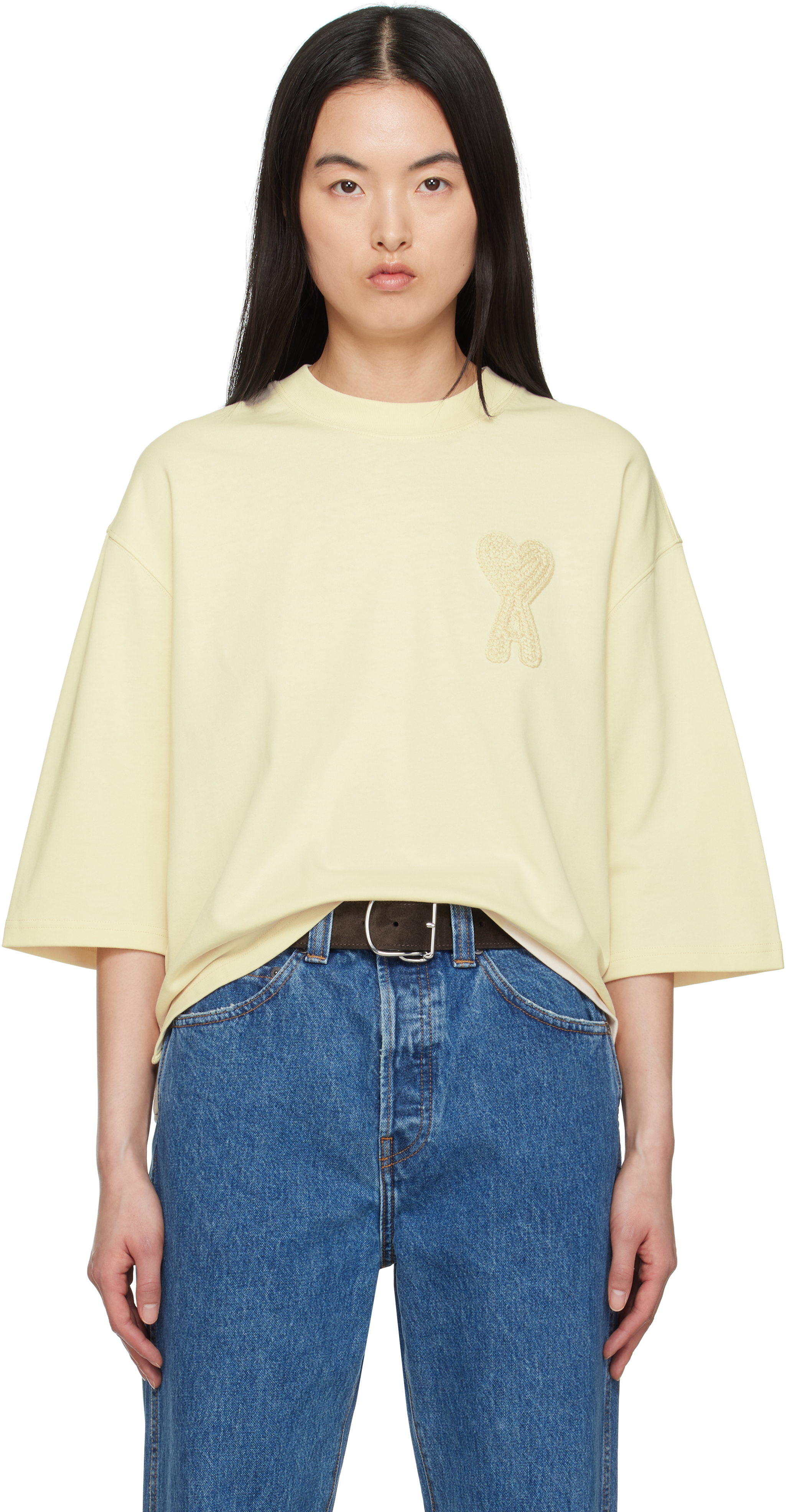 Navy Cotton Ami de Coeur Patch T-shirt