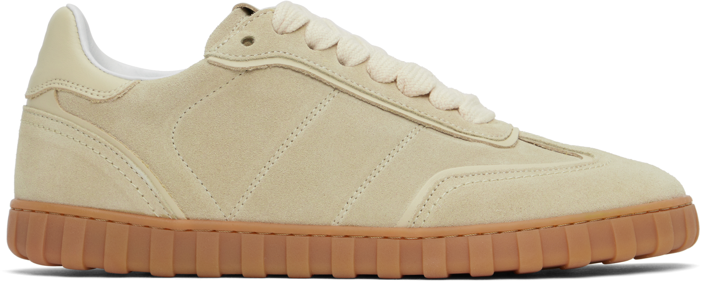 Taupe Leather Low Top Step Sneakers