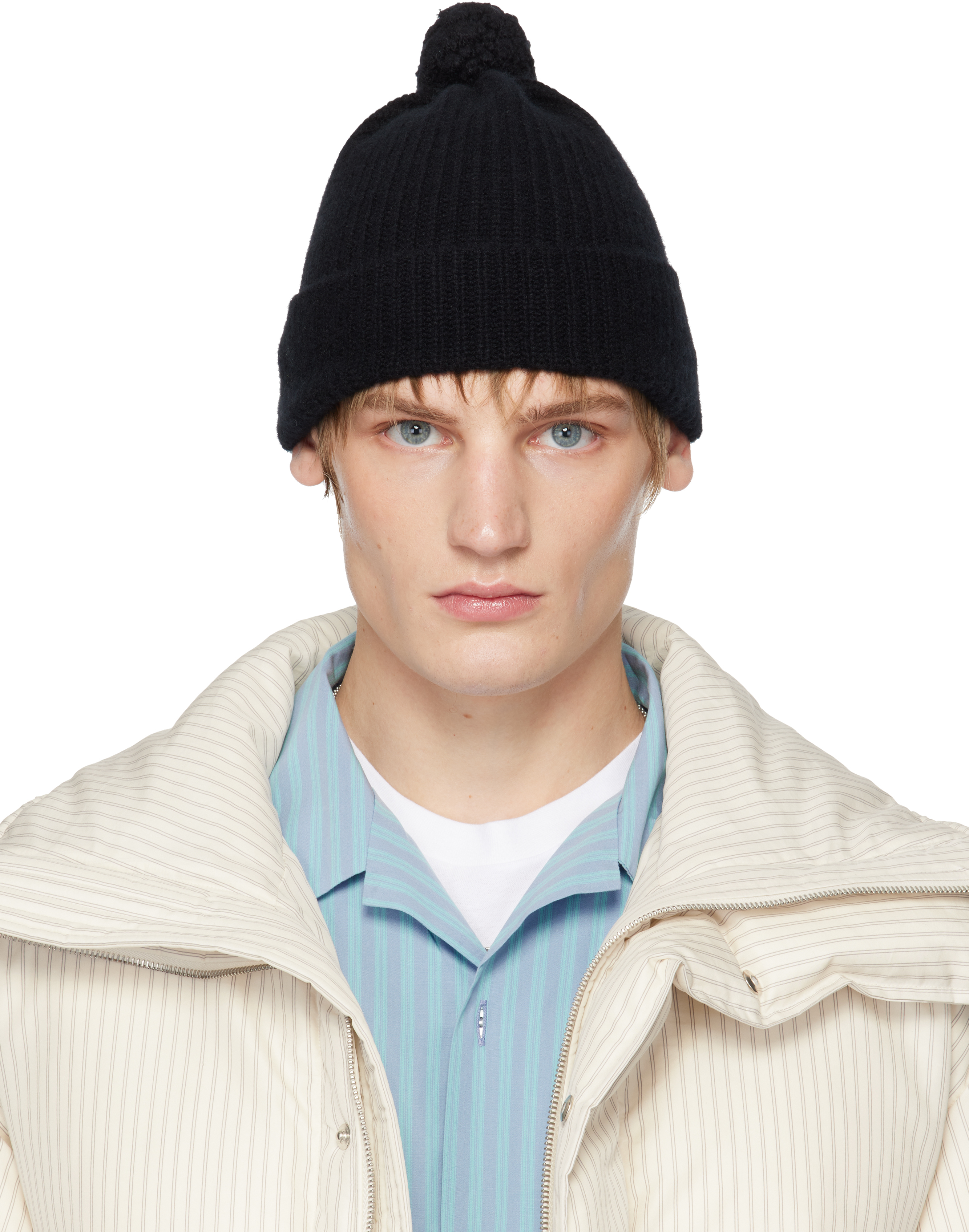 SSENSE Exclusive Black AURALEE Edition Night Knit Beanie