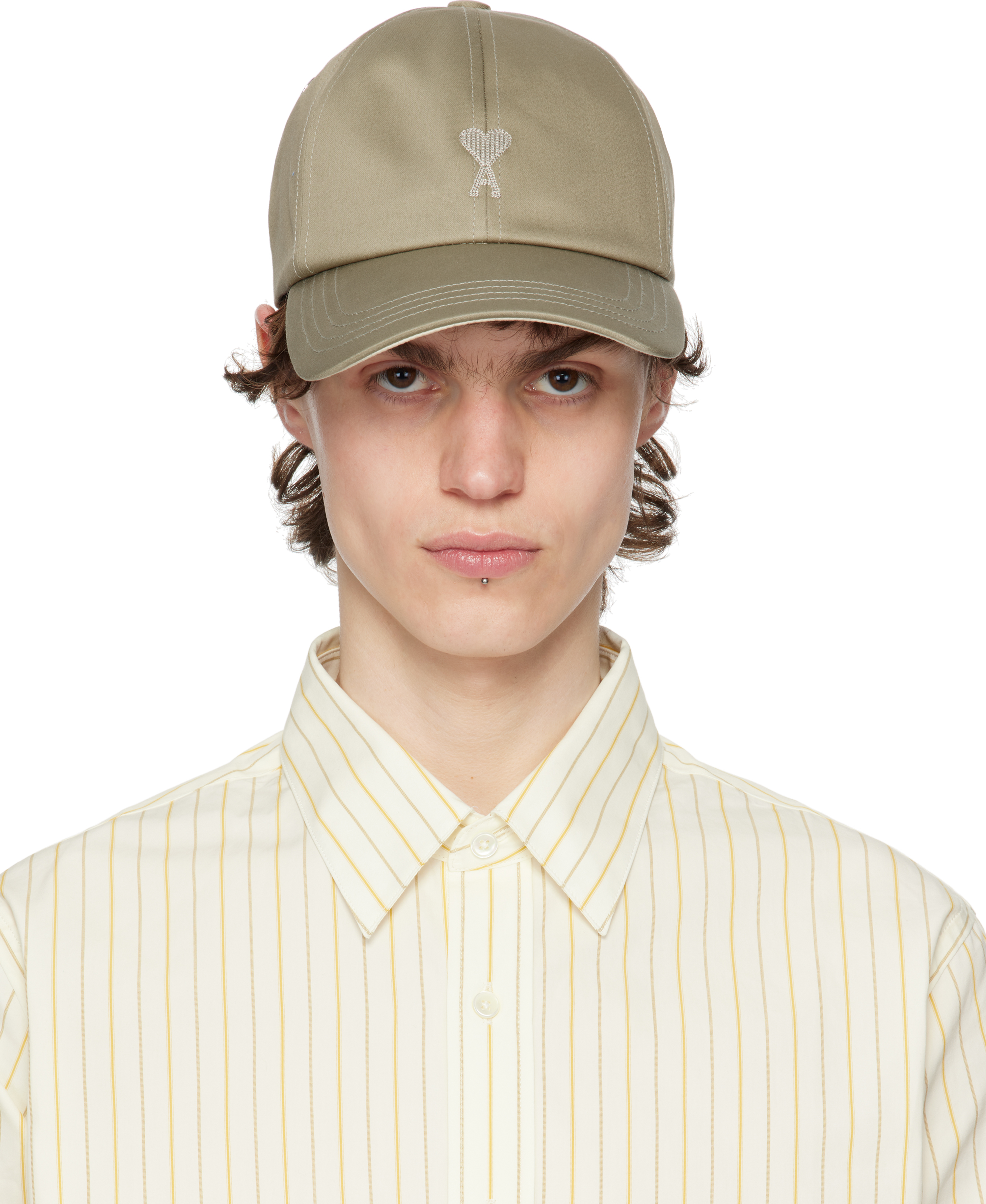ami paris　AMI DE COEUR EMBROIDERY CAP Black Cap | Ami De Coeur | AMI PARIS US