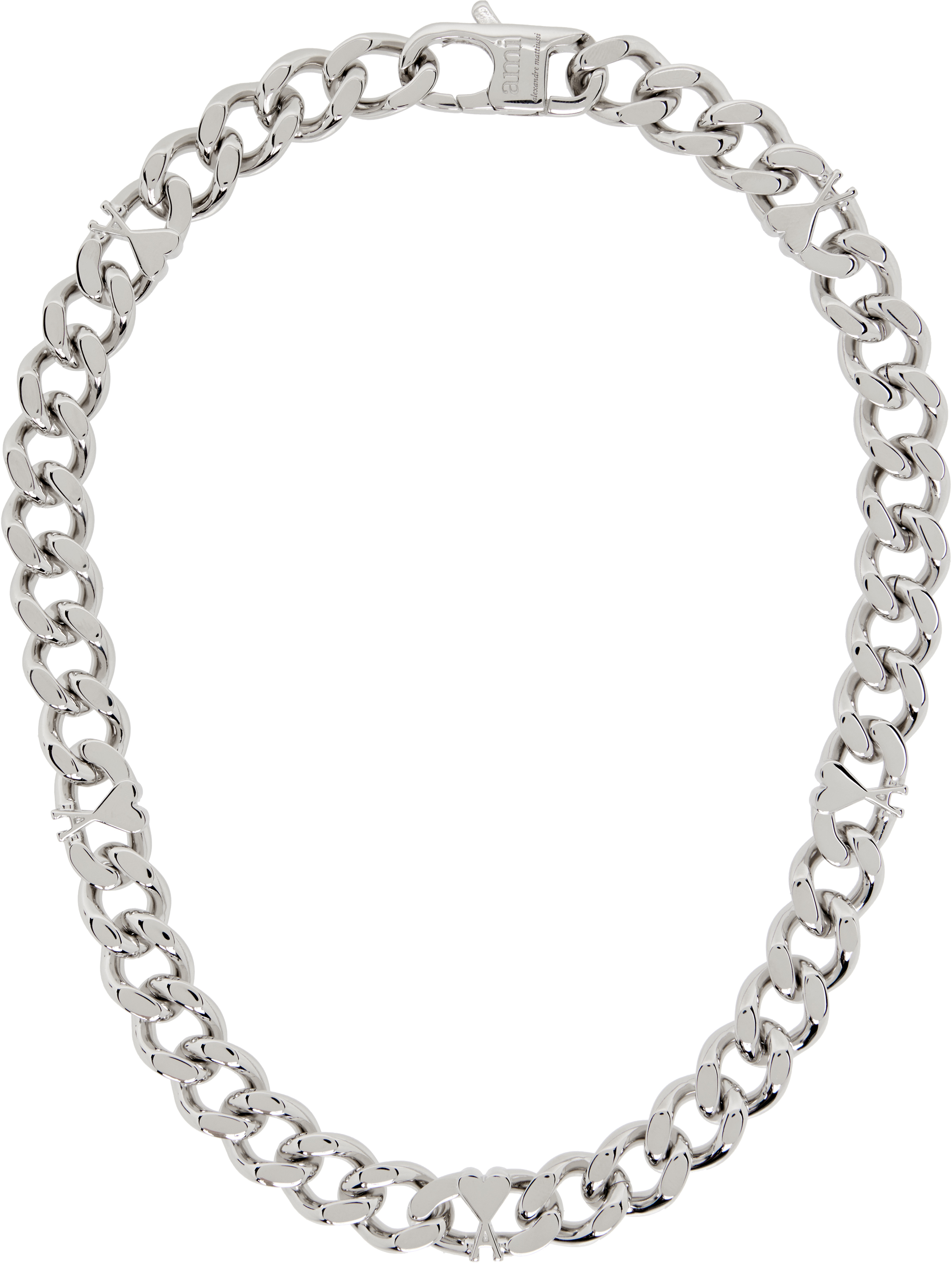 ネックレス・チョーカー Ami Paris Ami De Coeur Palladium Necklace AMI Paris Ami De Coeur Chain Necklace | Silver | FARFETCH AO