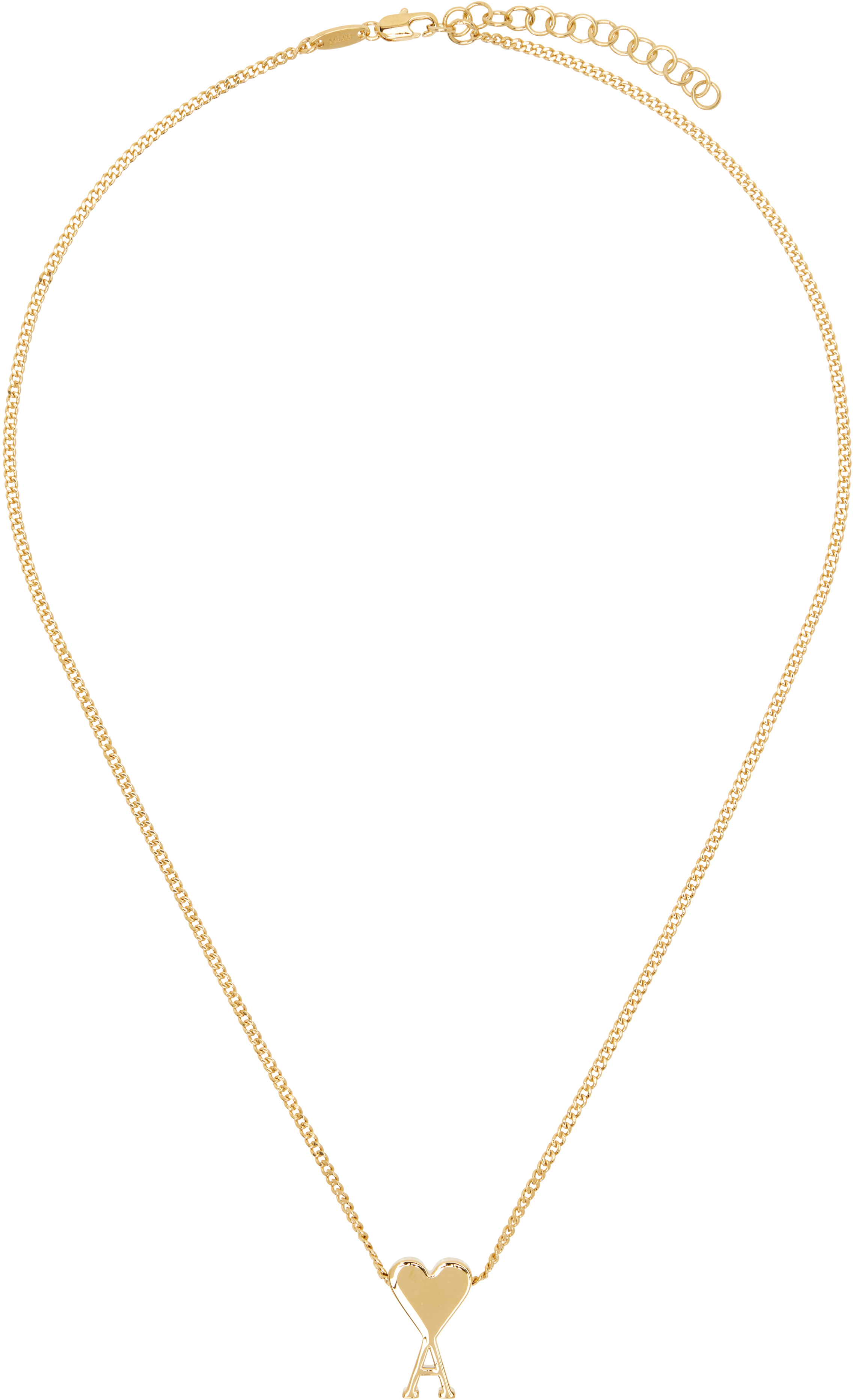 Ami Alexandre Mattiussi Gold Brass Ami De Coeur Pendant Necklace In 902 Gold