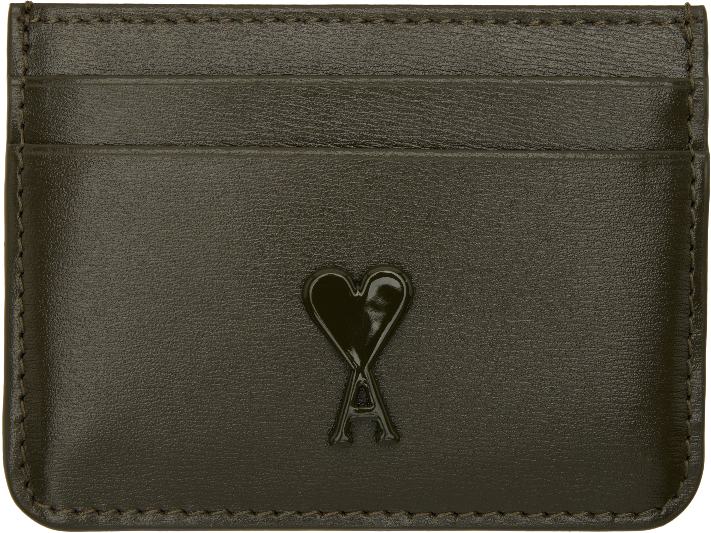 AMI Paris★カーキ Ami de Coeur ストラップ カードケース AMI PARIS□AMI DE COEUR ストラップカードホルダー Black (AMI
