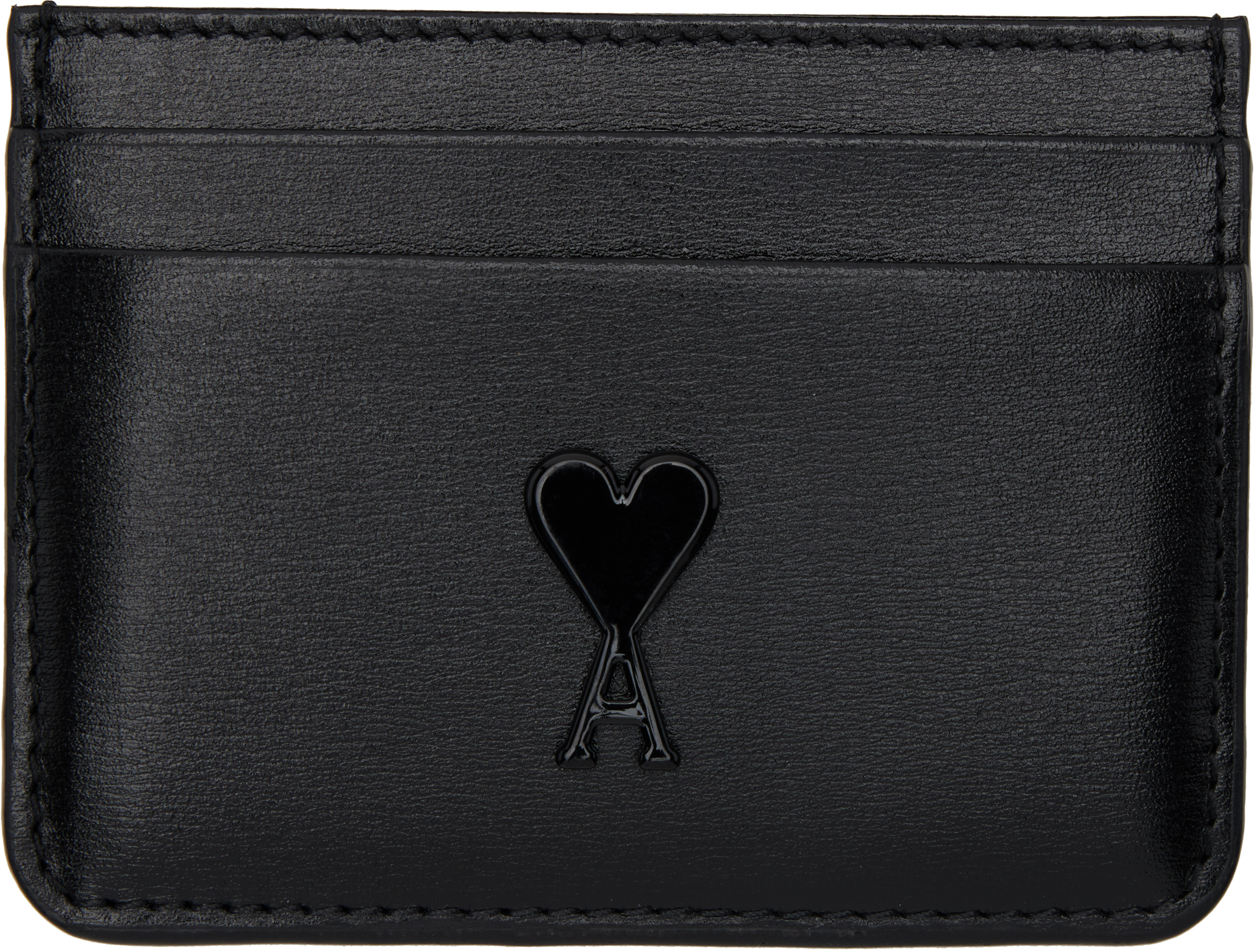 Black Leather Ami de Coeur Card Holder