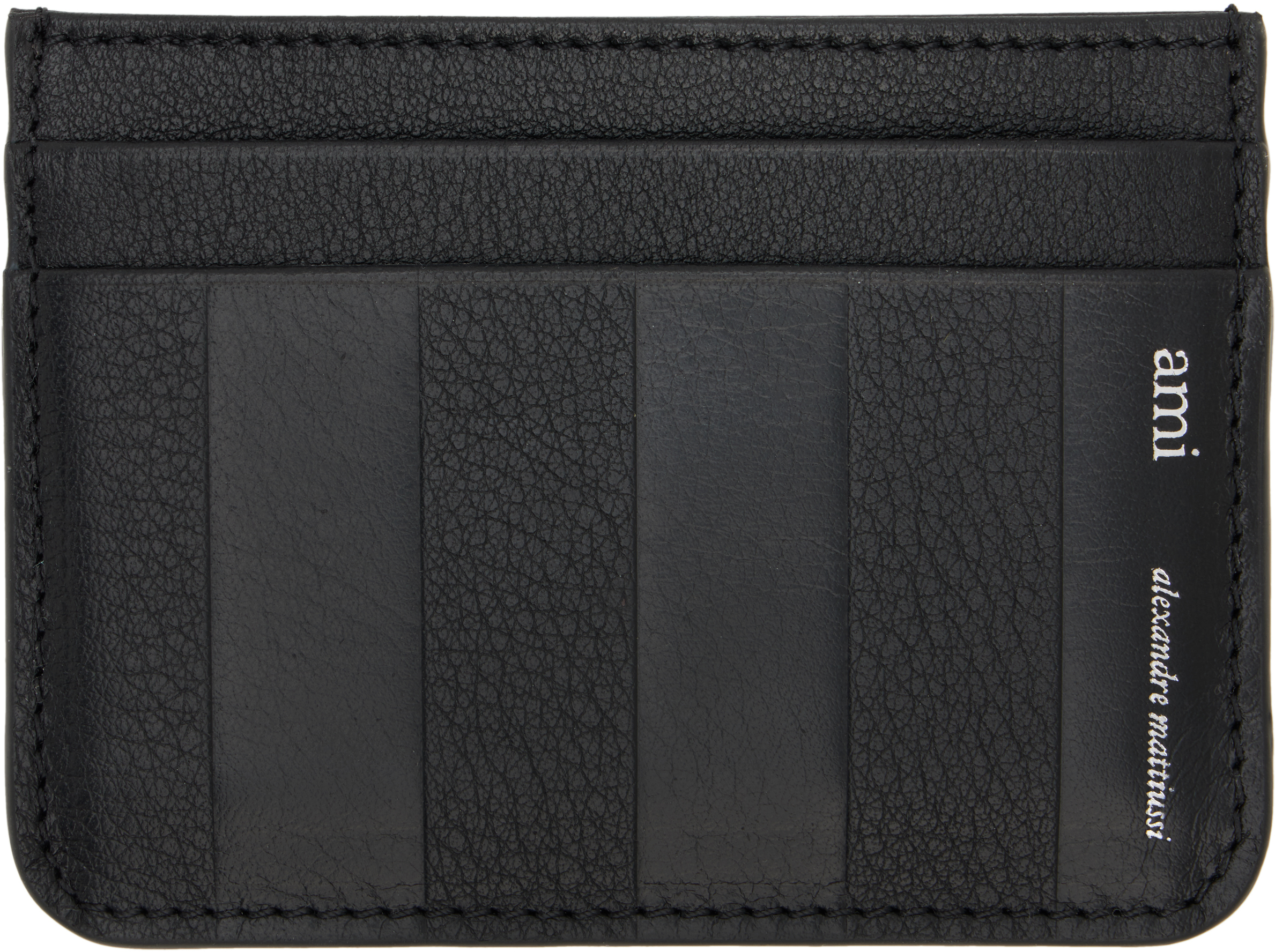 Khaki Leather Midi Card Holder