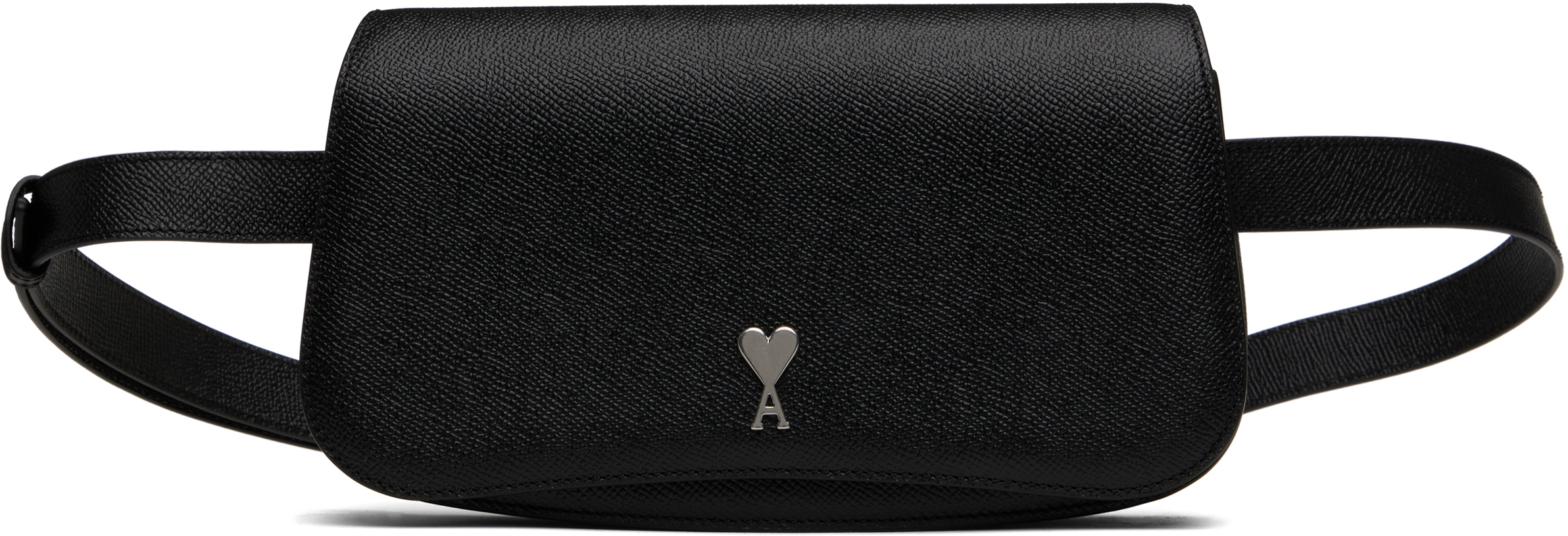 AMI Parisのブラック Paris Paris レザー クロスボディバッグが