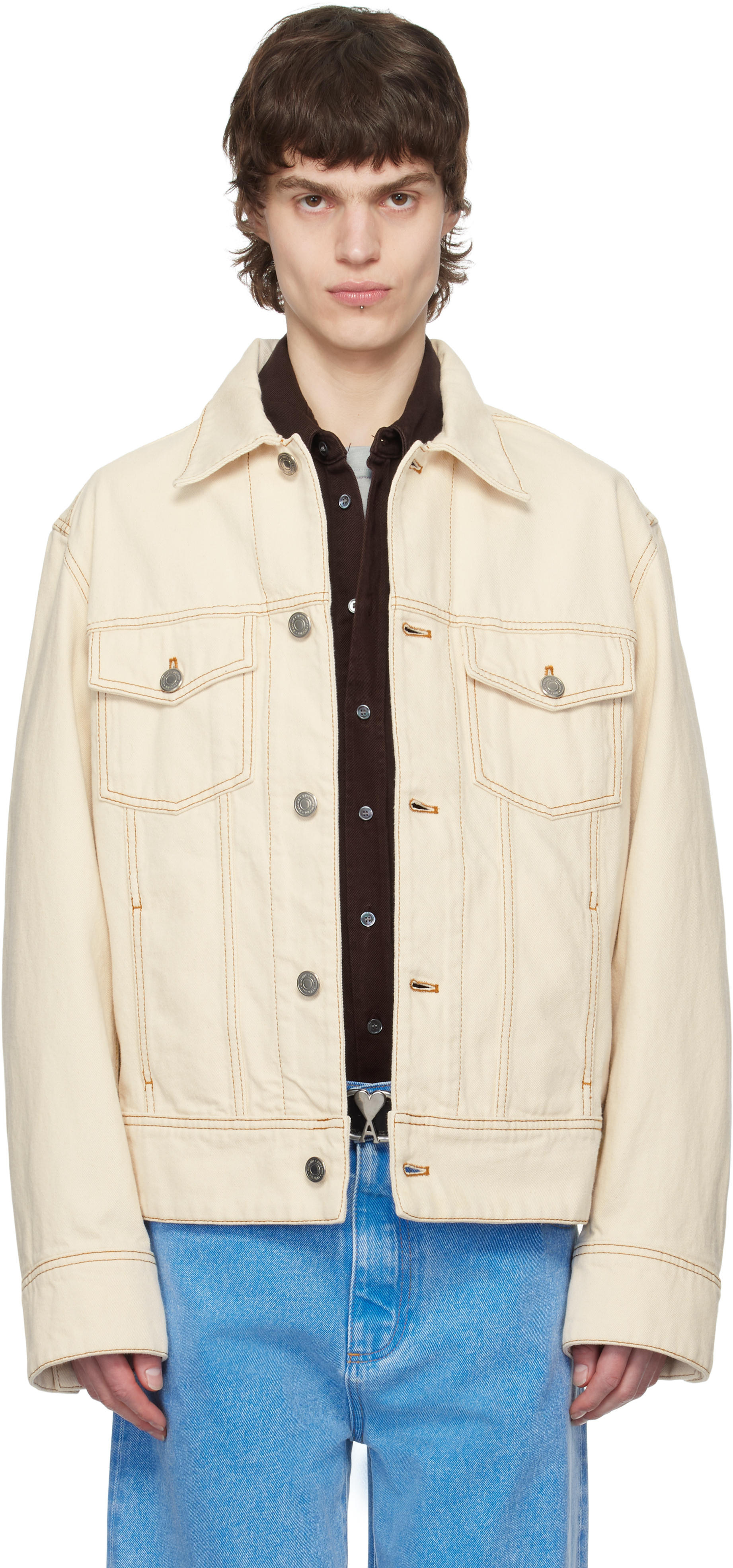 Off-White Cotton 
Ami Paris
 Trucker Denim Jacket