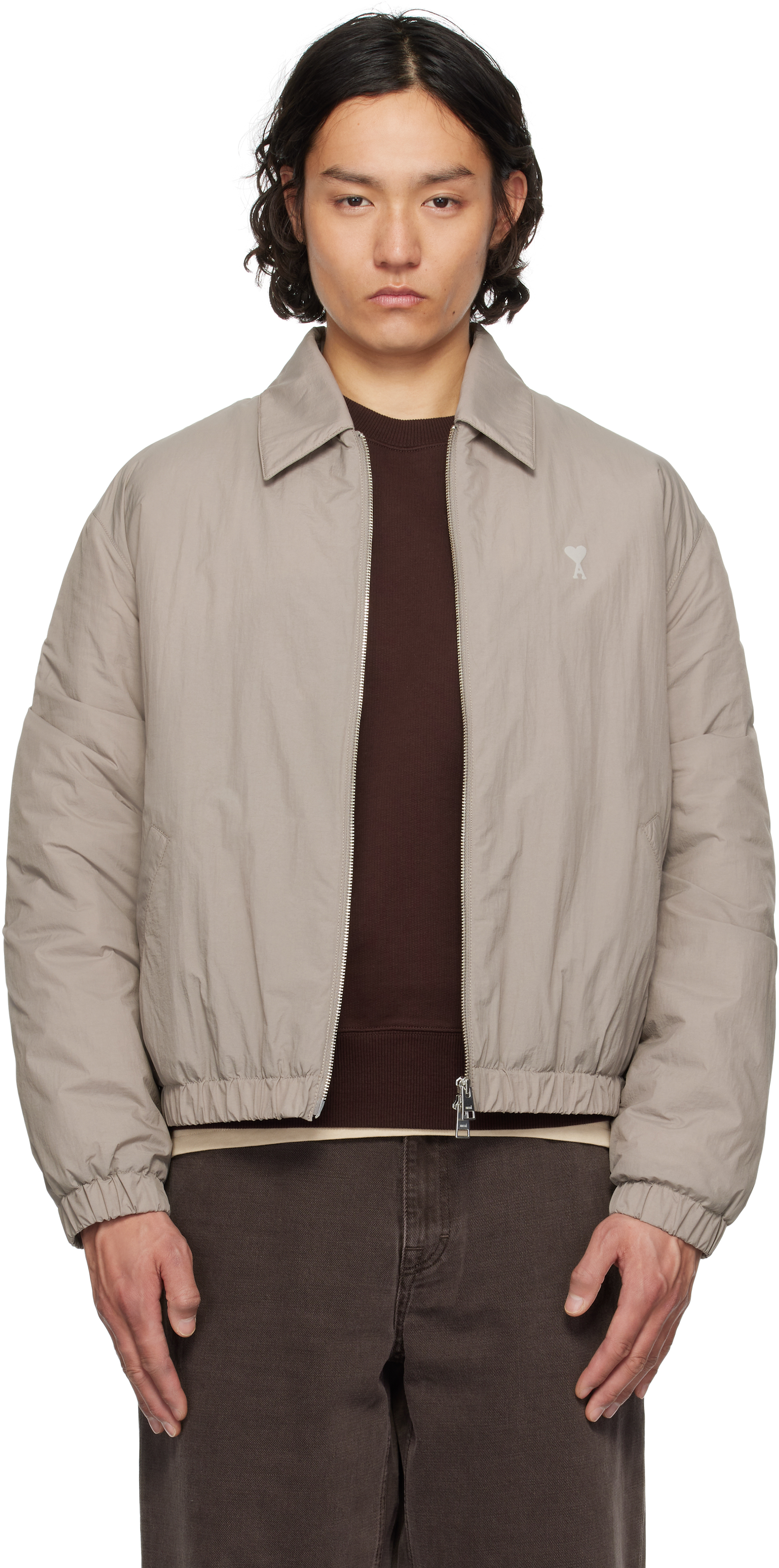 Taupe Ami de Coeur Zipped Jacket