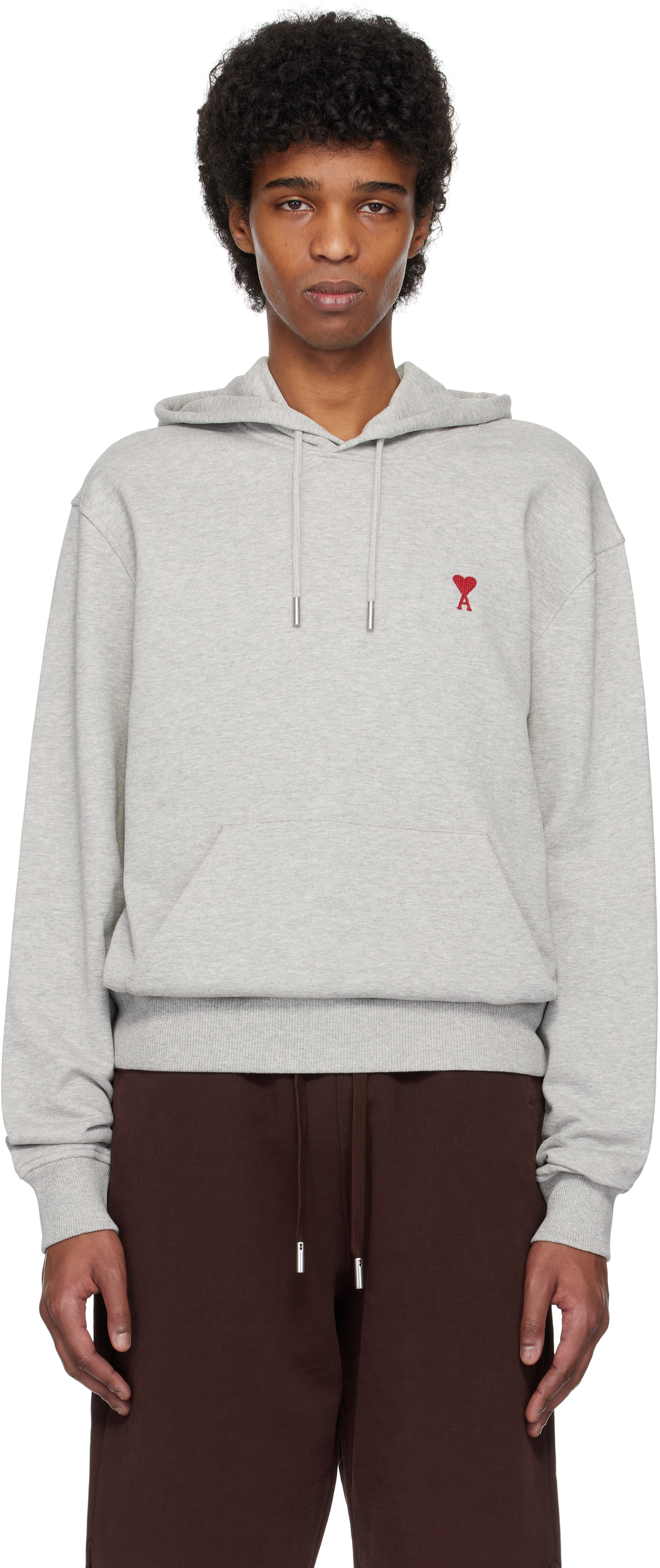 Gray Cotton Ami de Coeur Hoodie