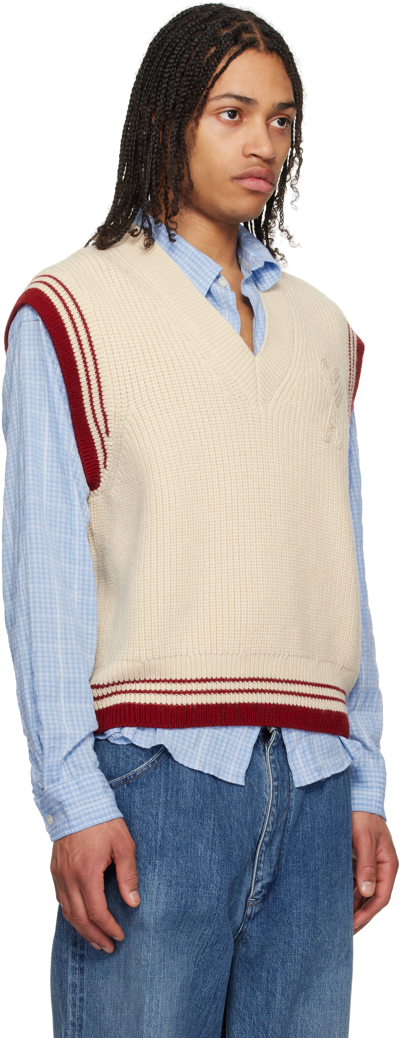 Ami Alexandre Mattiussi Ami Paris Ribbed Sweater In 136 White Cream