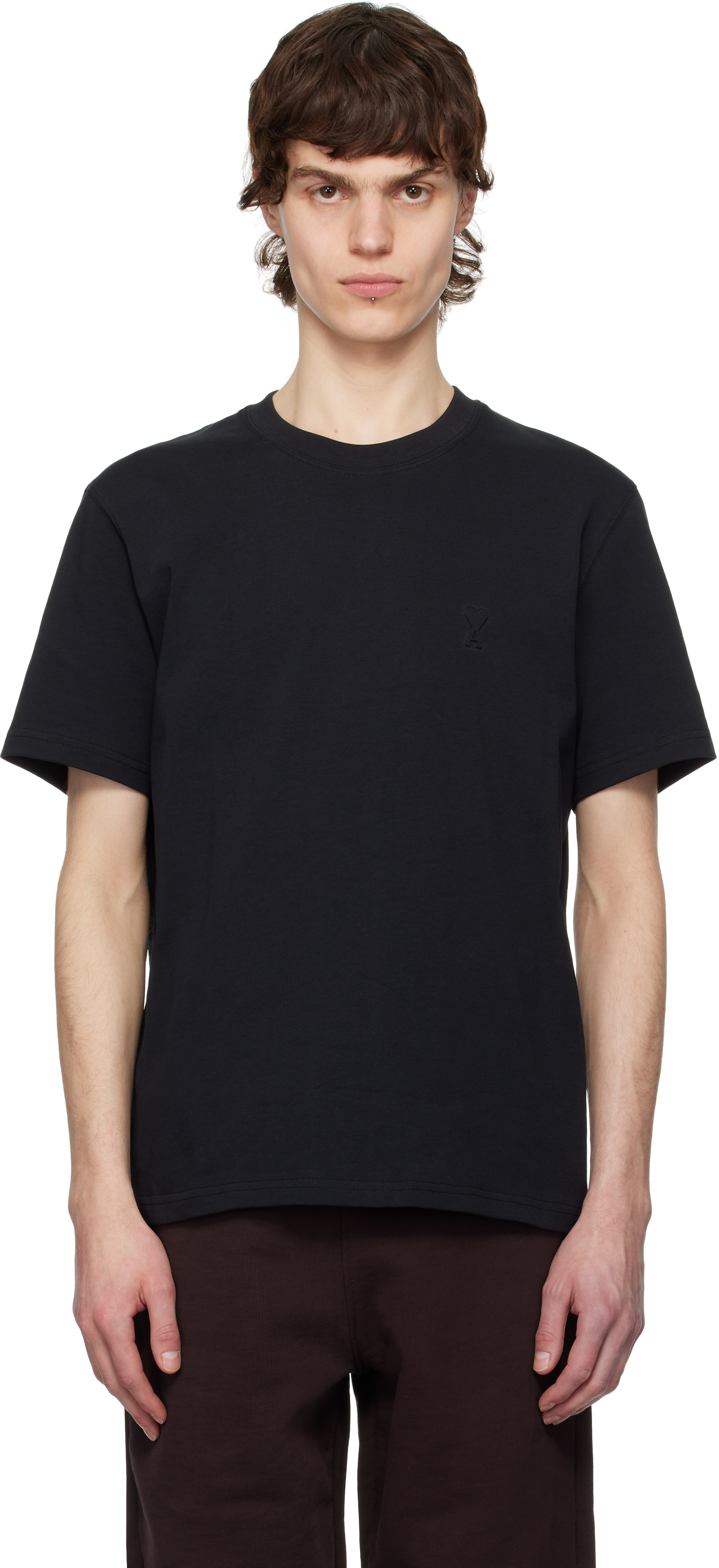 AMI Parisのブラック Ami de Coeur コットン Tシャツがセール中
