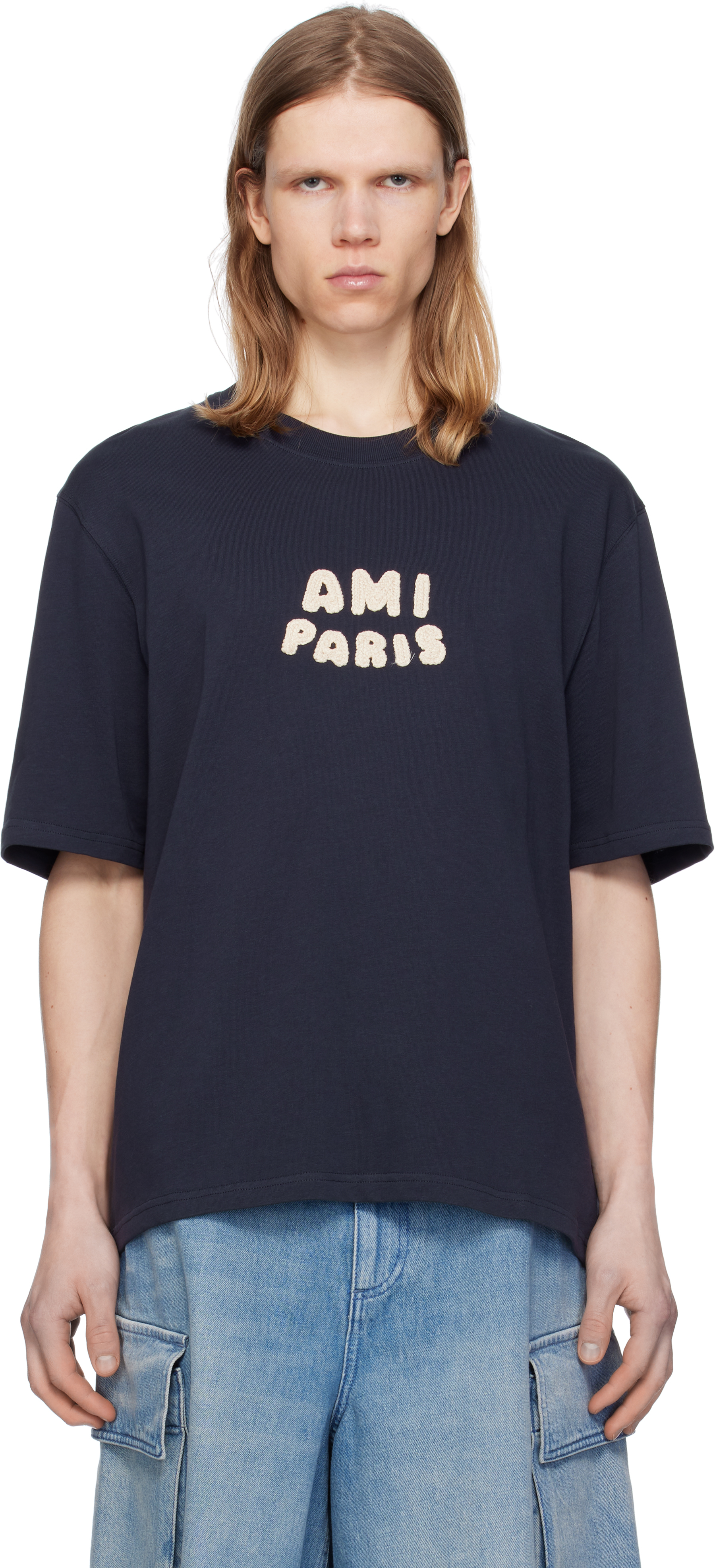 Off-White Cotton 'Ami Paris' Patch T-shirt