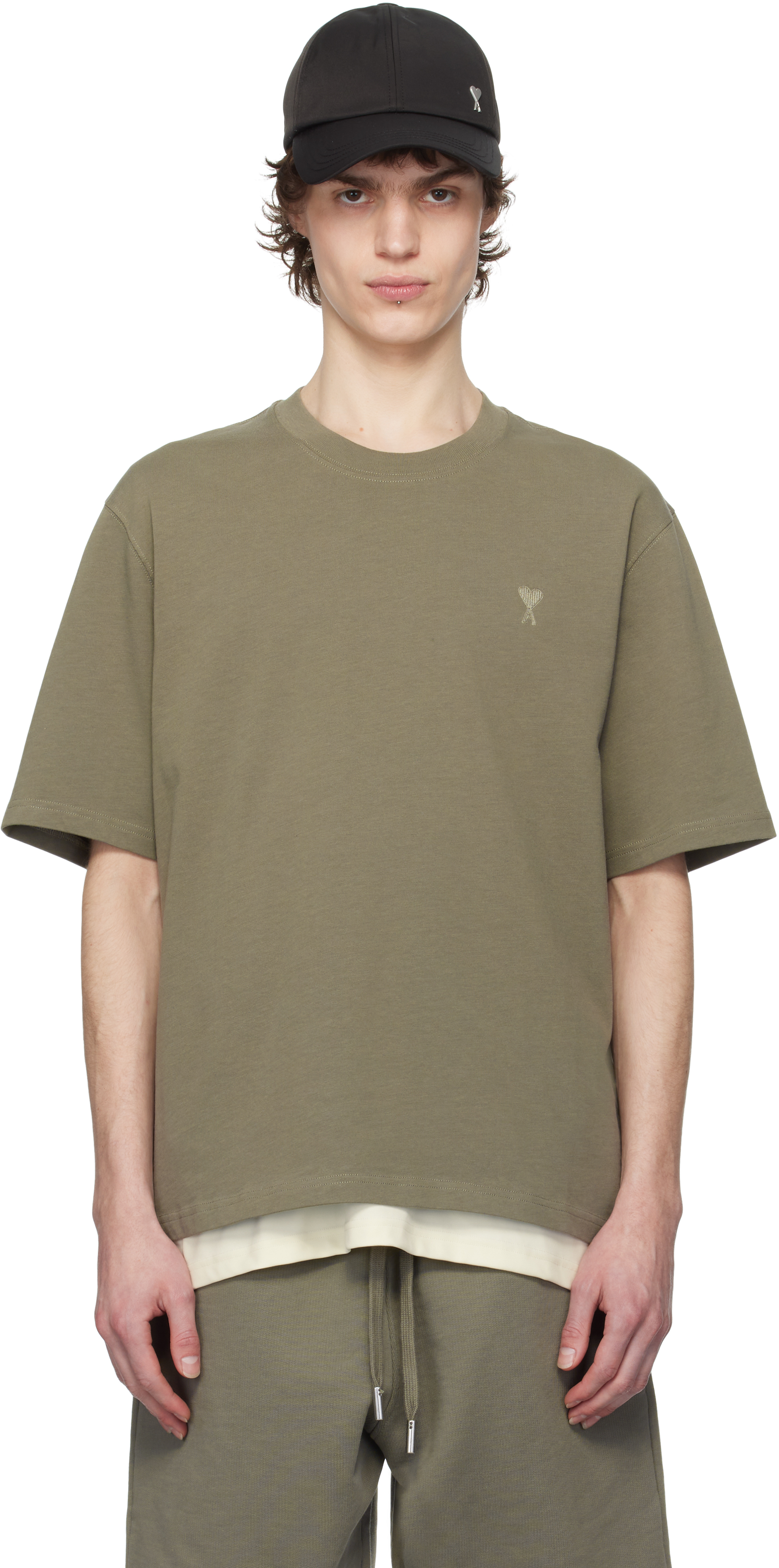 AMI Paris★トープ Tonal Ami de Coeur コットン Tシャツ SMOKE GREY Tonal Ami de Coeur T-shirt | AMI PARIS
