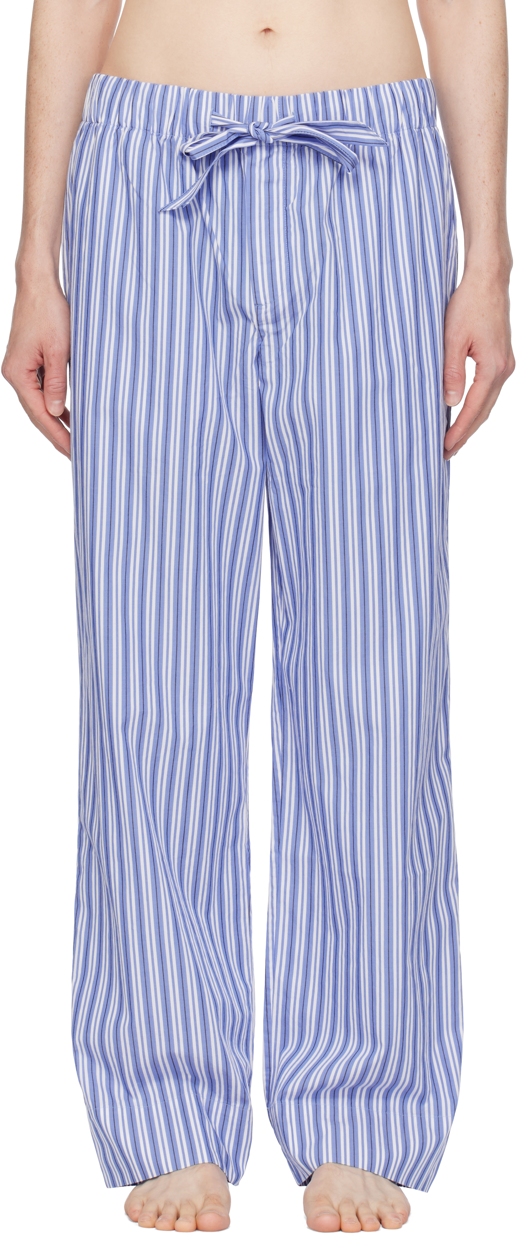 White & Blue Poplin Pyjama Pants