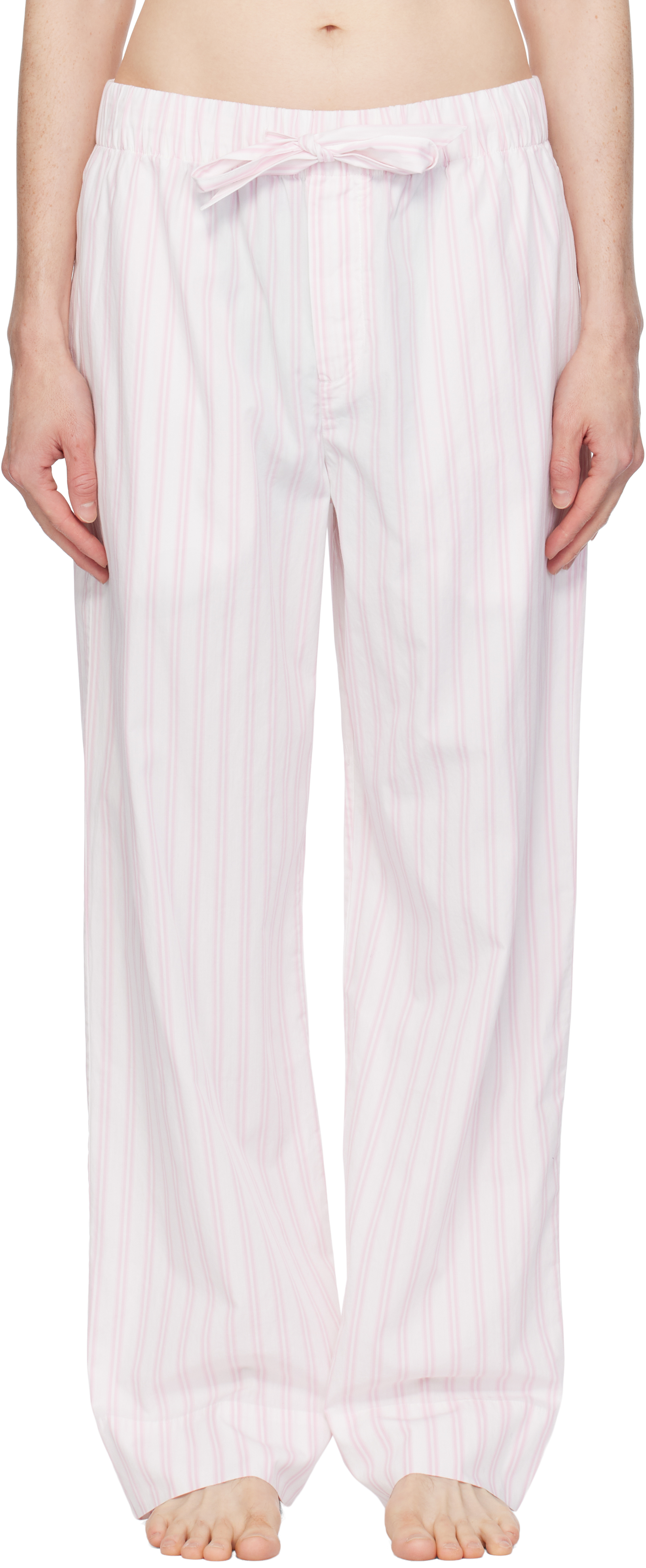 White & Pink Poplin Pyjama Pants